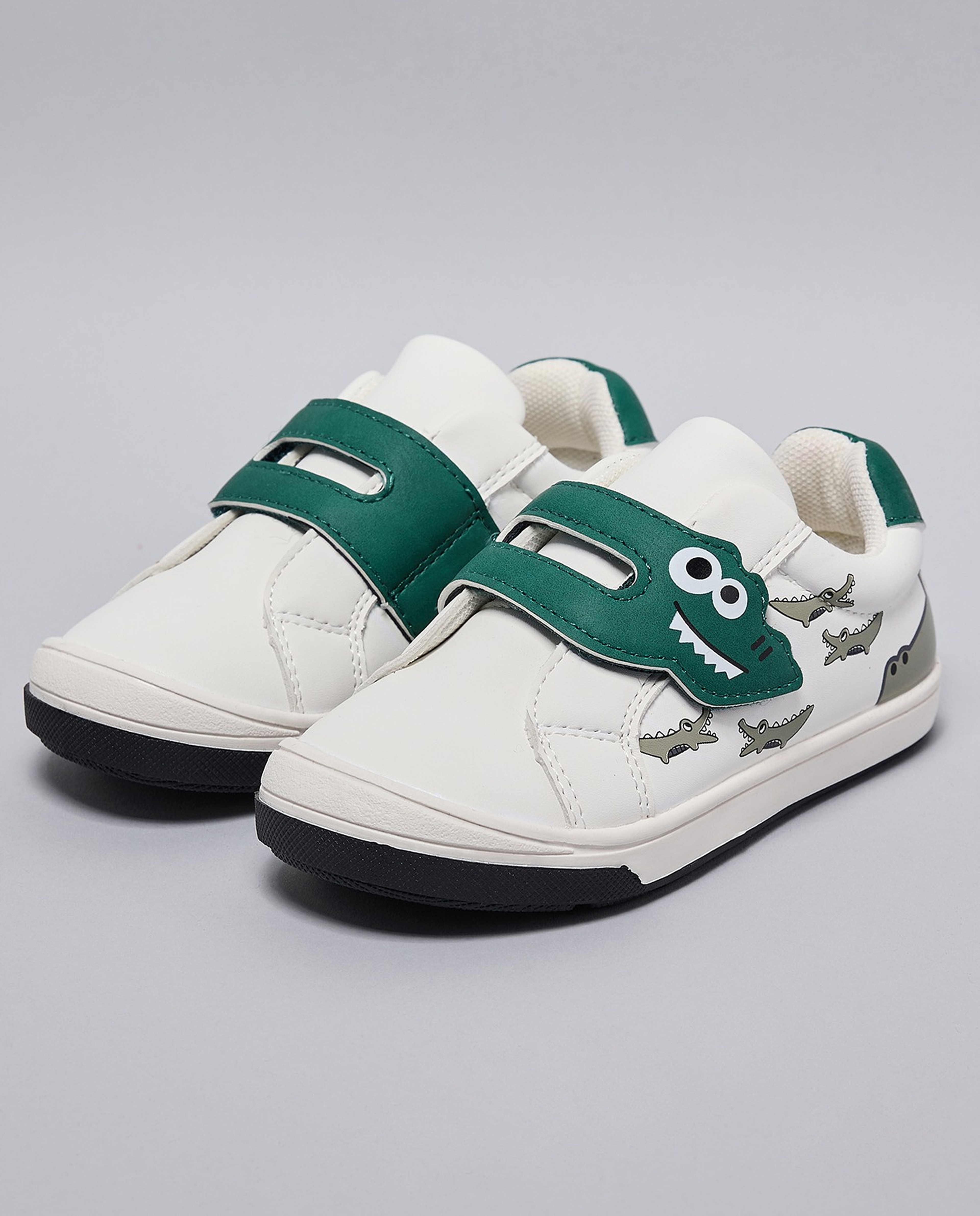 Crocodile Appliqued Velcro Shoes