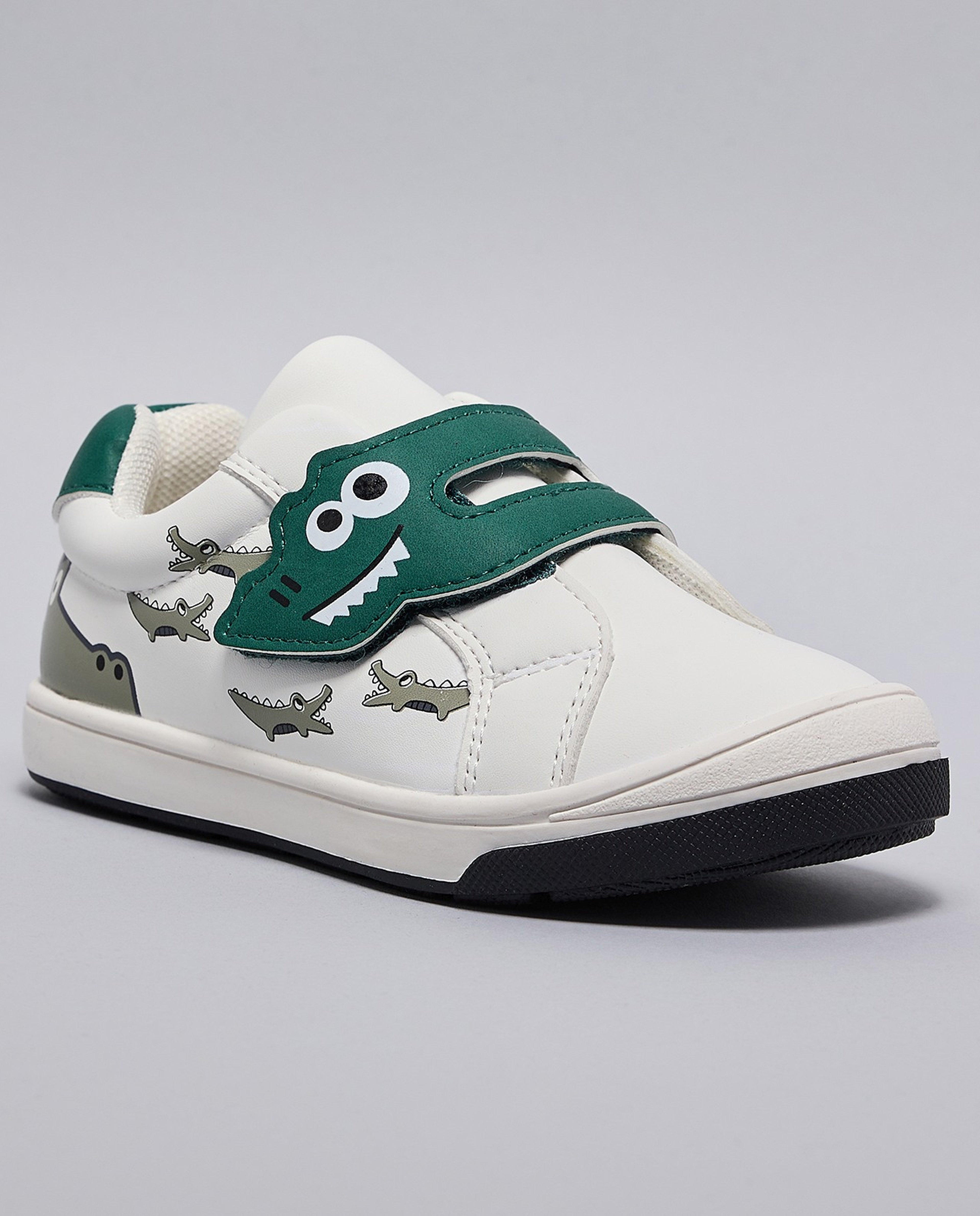 Crocodile Appliqued Velcro Shoes