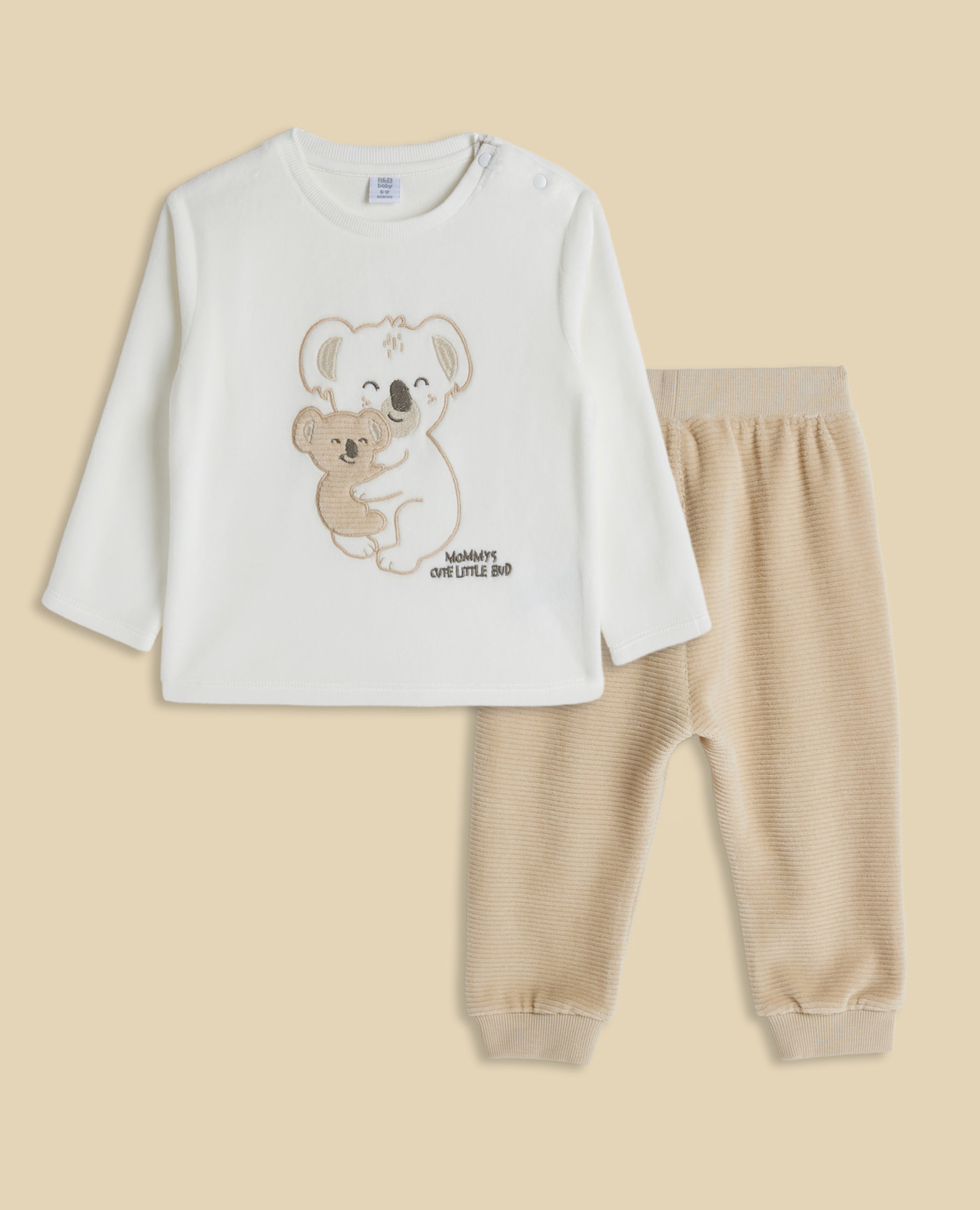 Appliqued Clothing Set with Headband