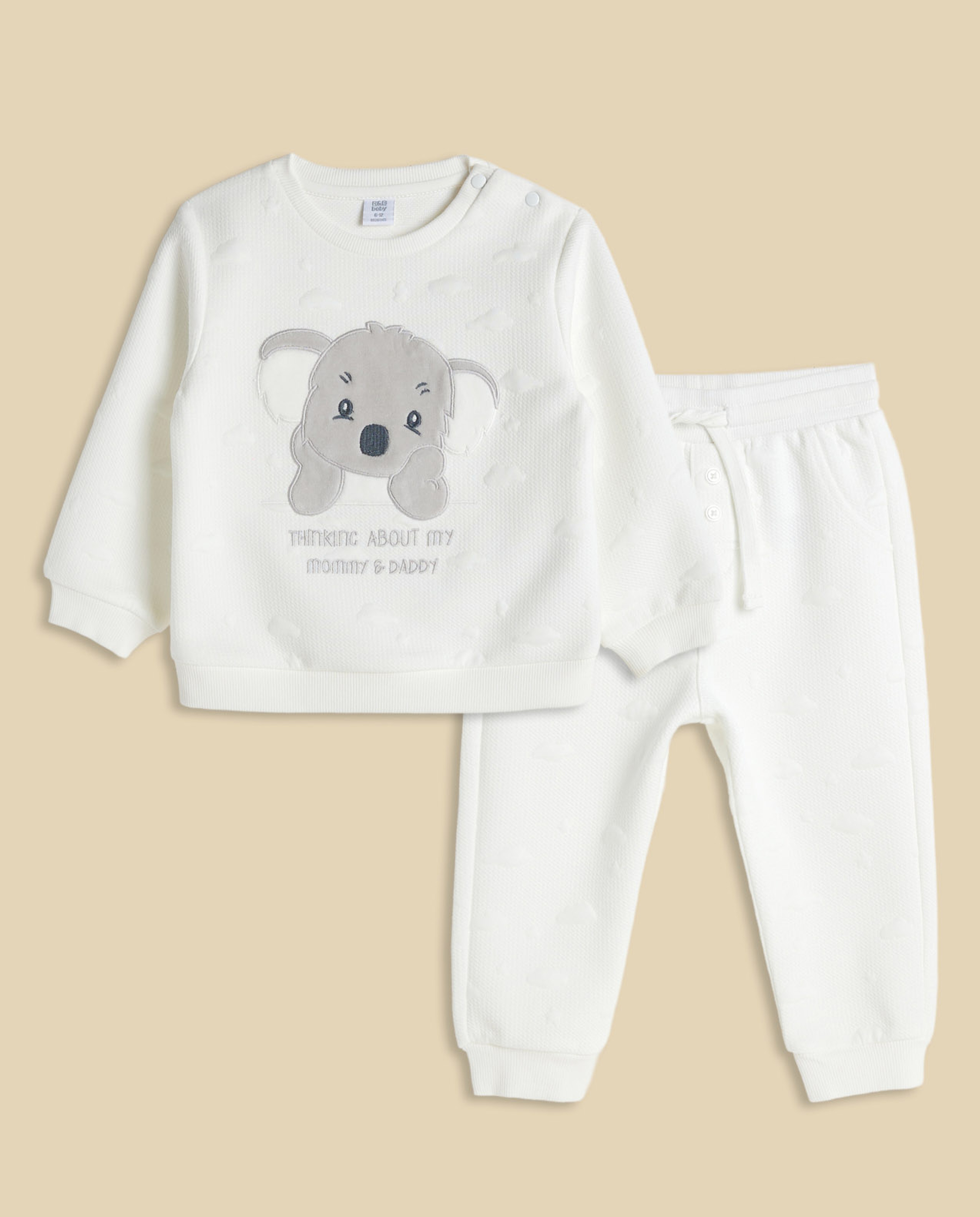 Appliqued Clothing Set with Headband