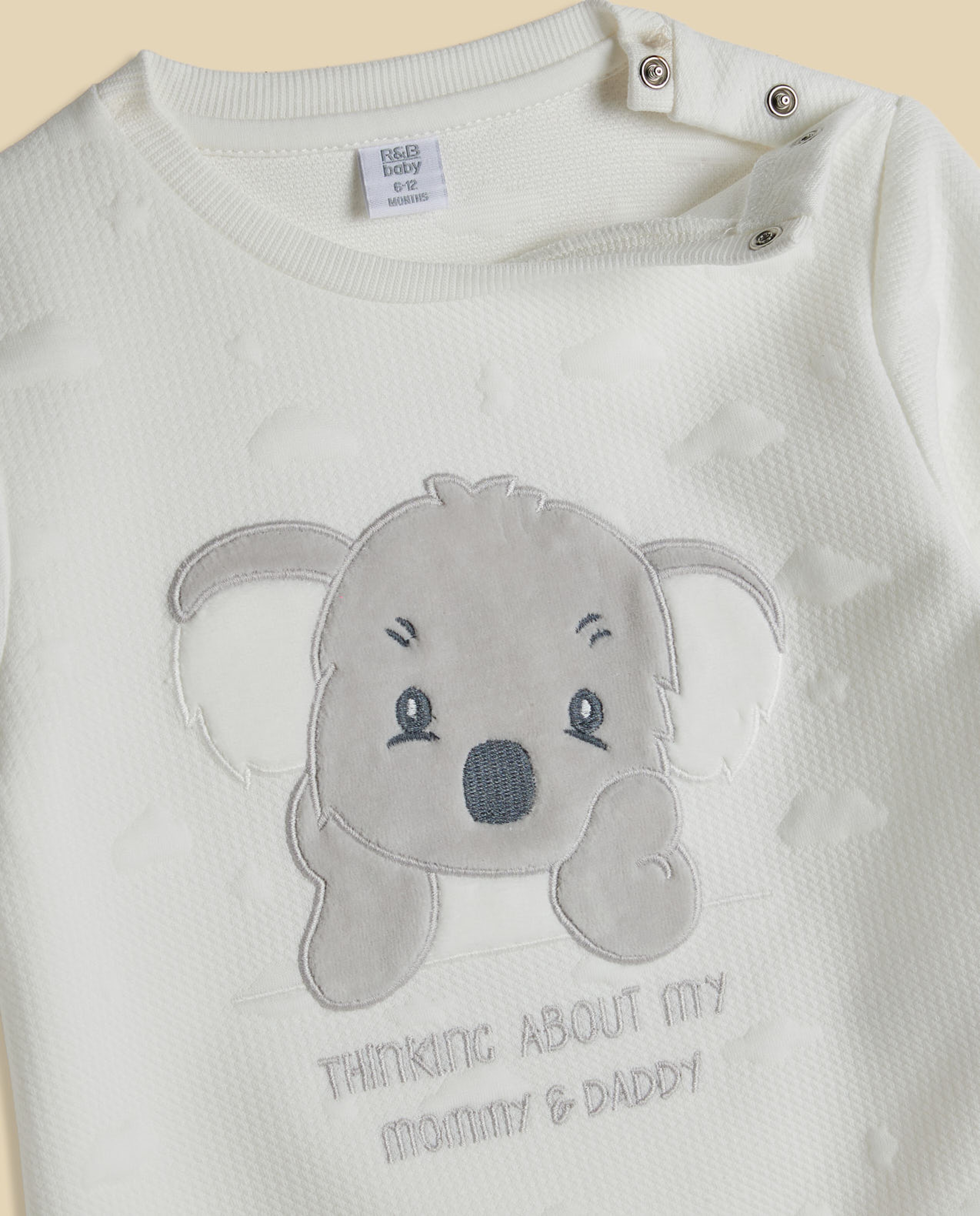 Appliqued Clothing Set with Headband