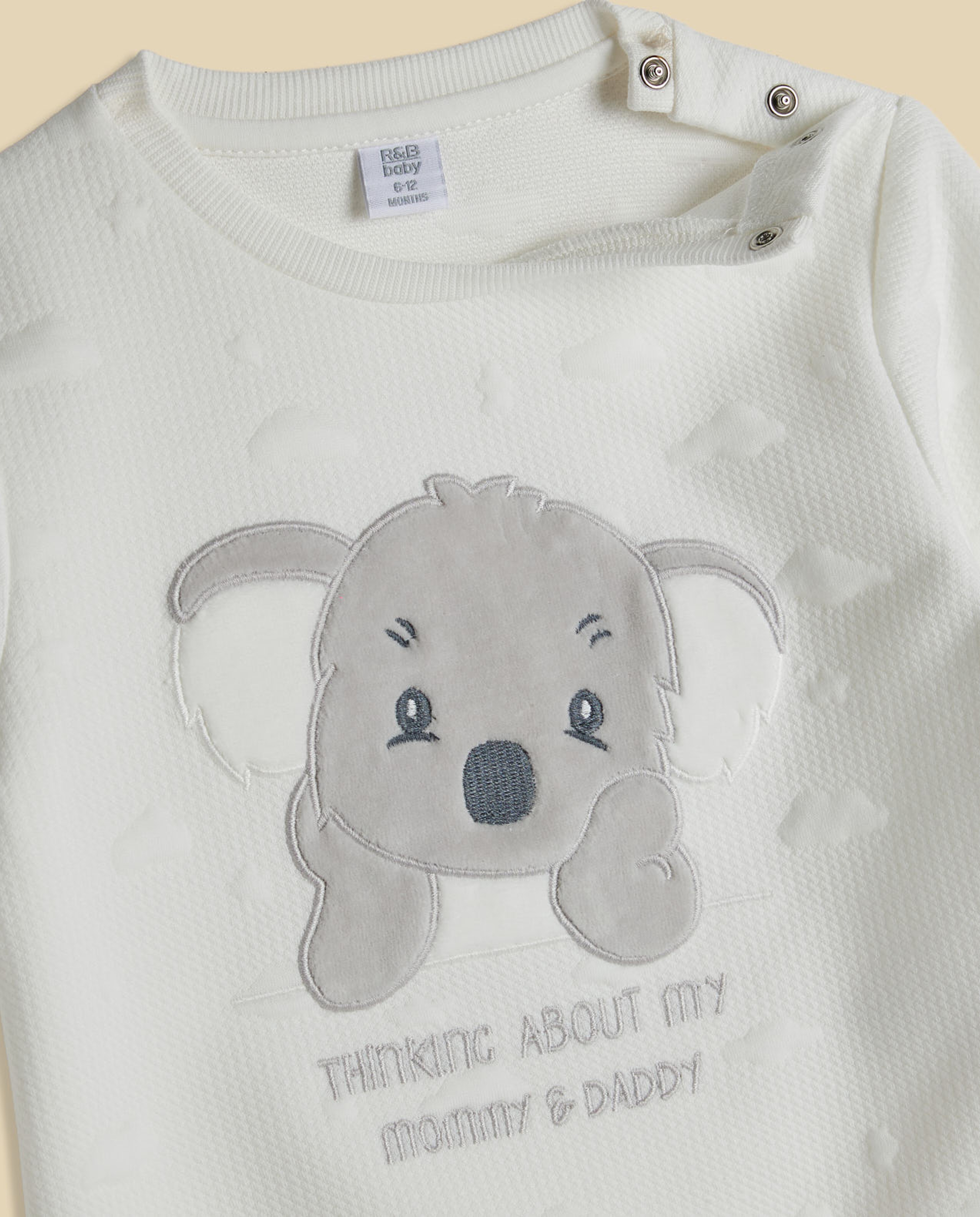 Appliqued Clothing Set with Headband