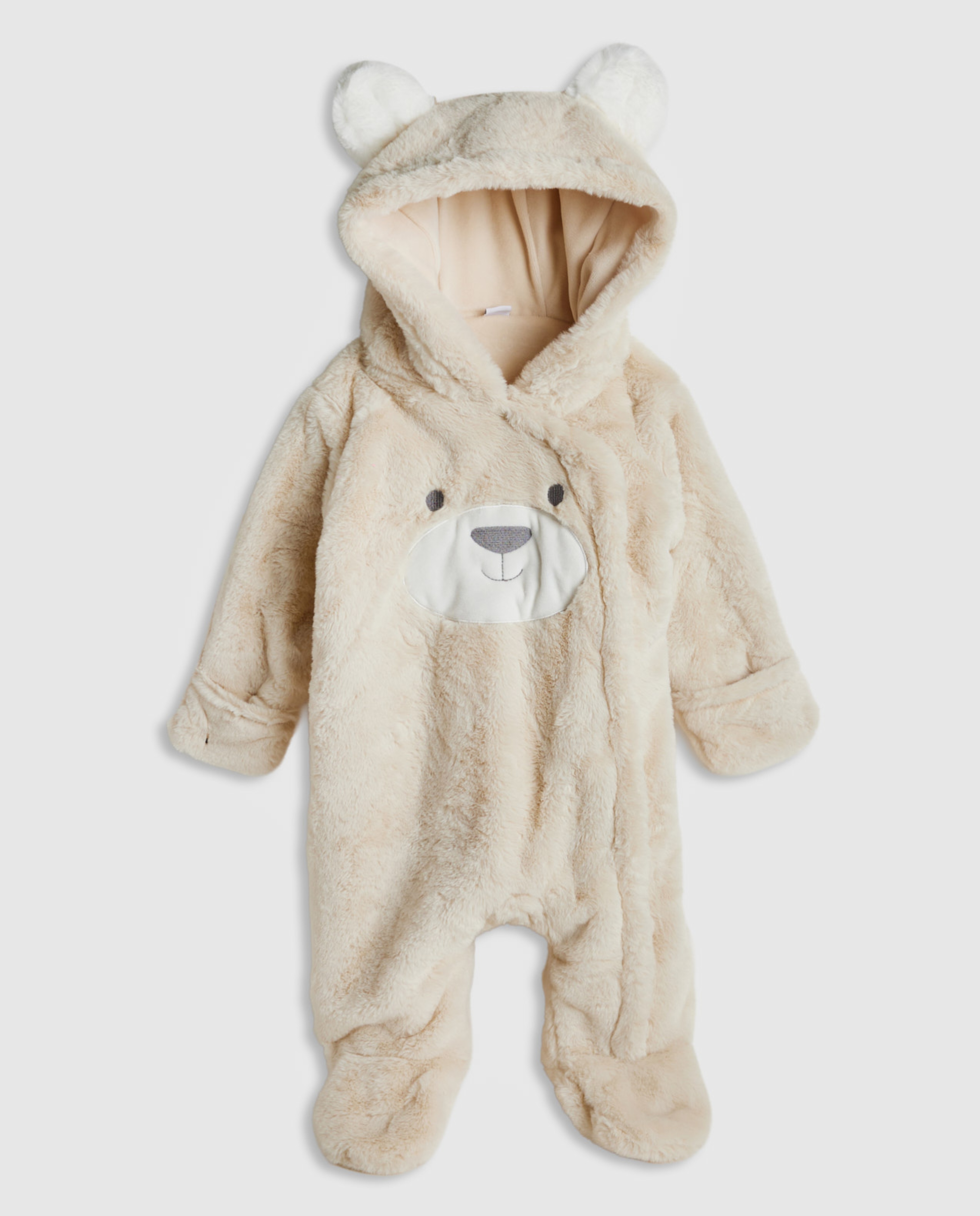 Furry Hooded Footed Sleepsuit