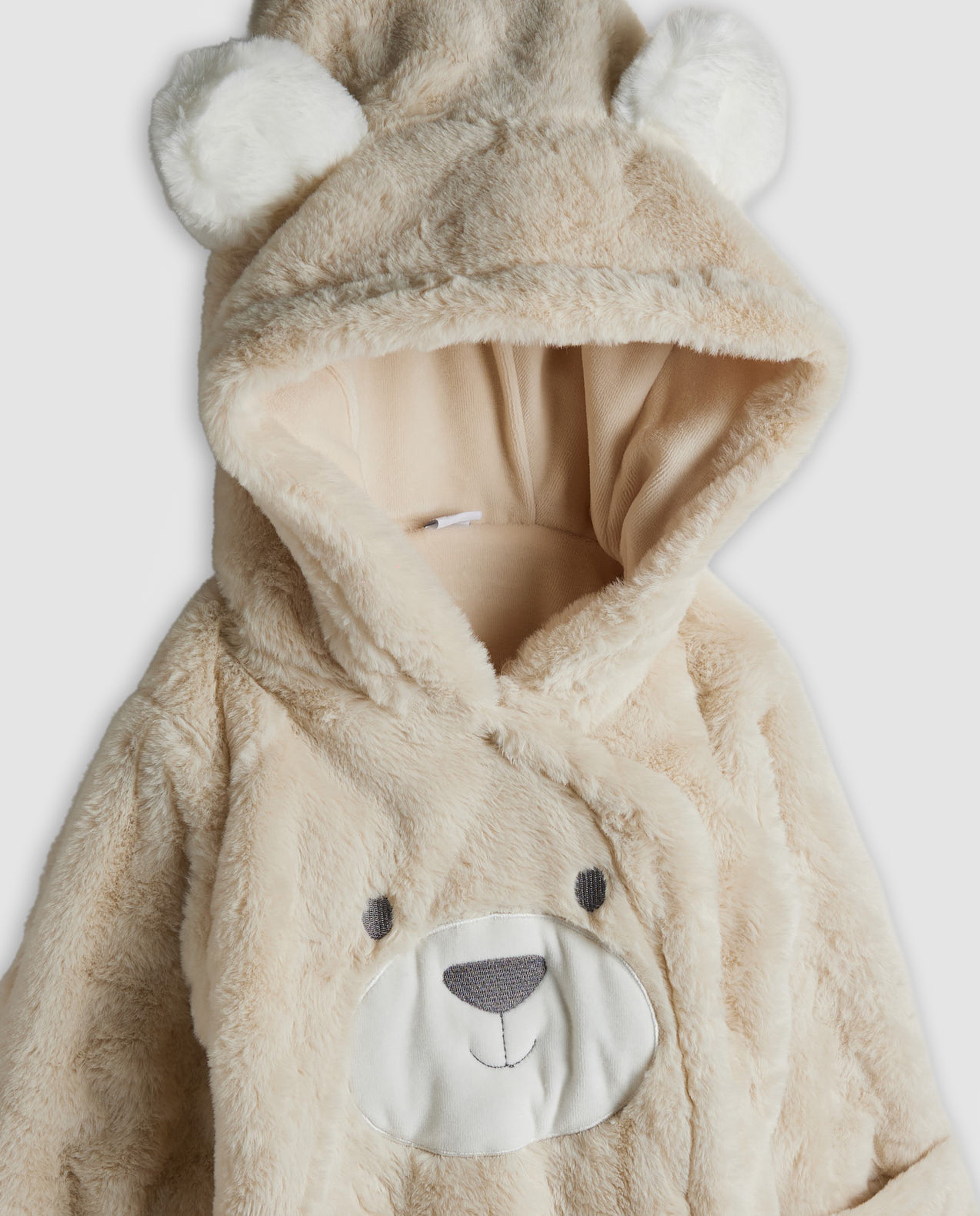 Furry Hooded Footed Sleepsuit