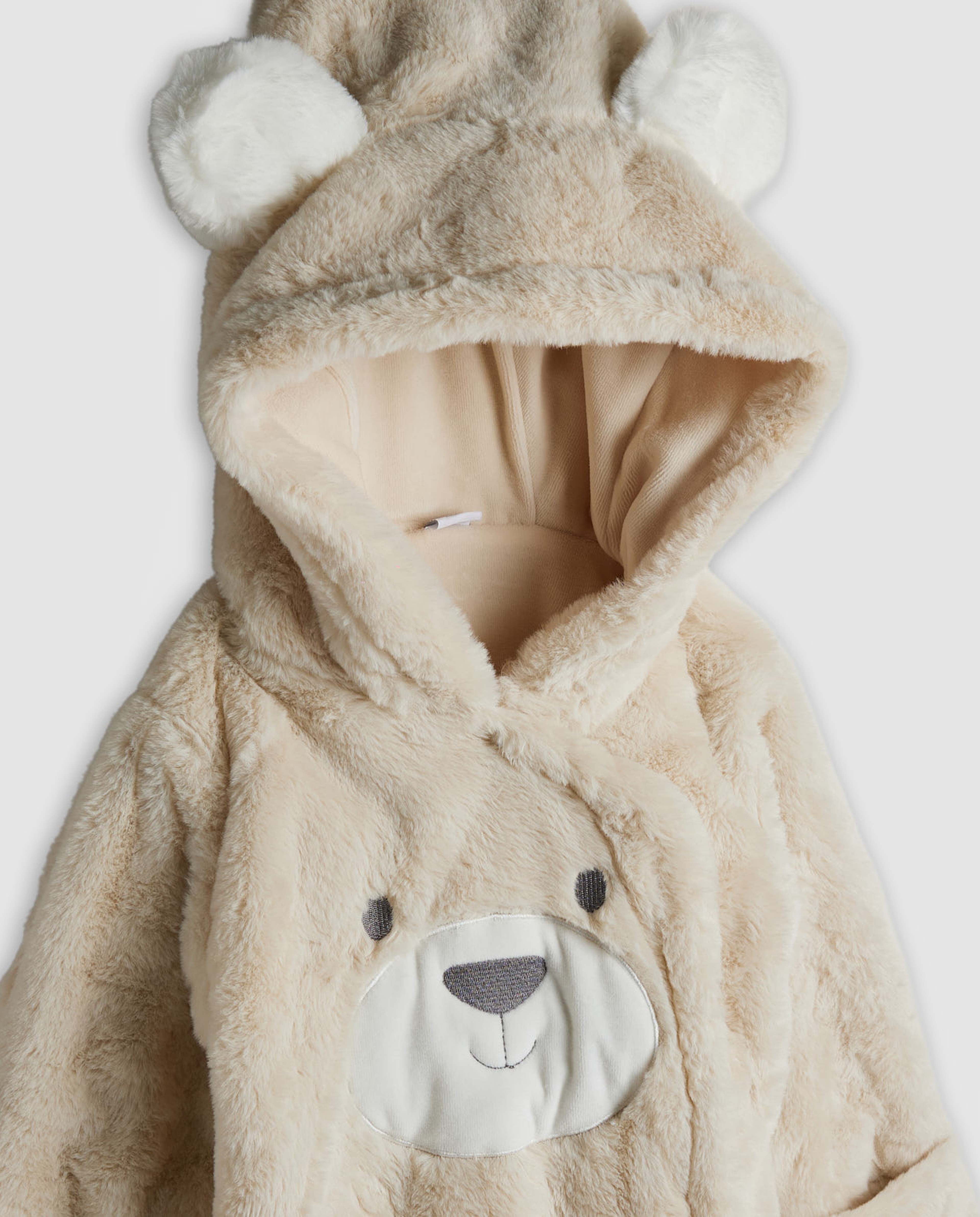 Furry Hooded Footed Sleepsuit