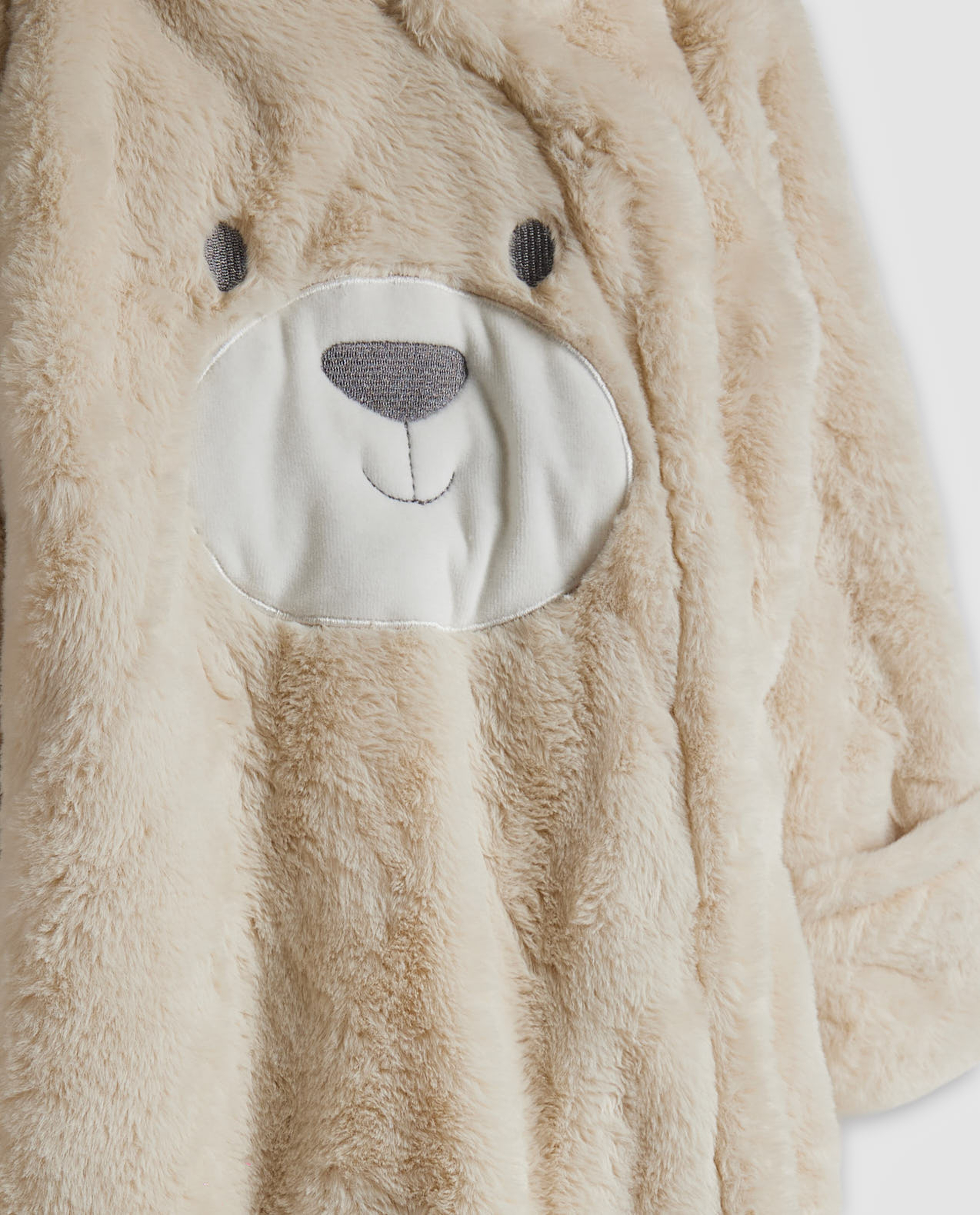 Furry Hooded Footed Sleepsuit