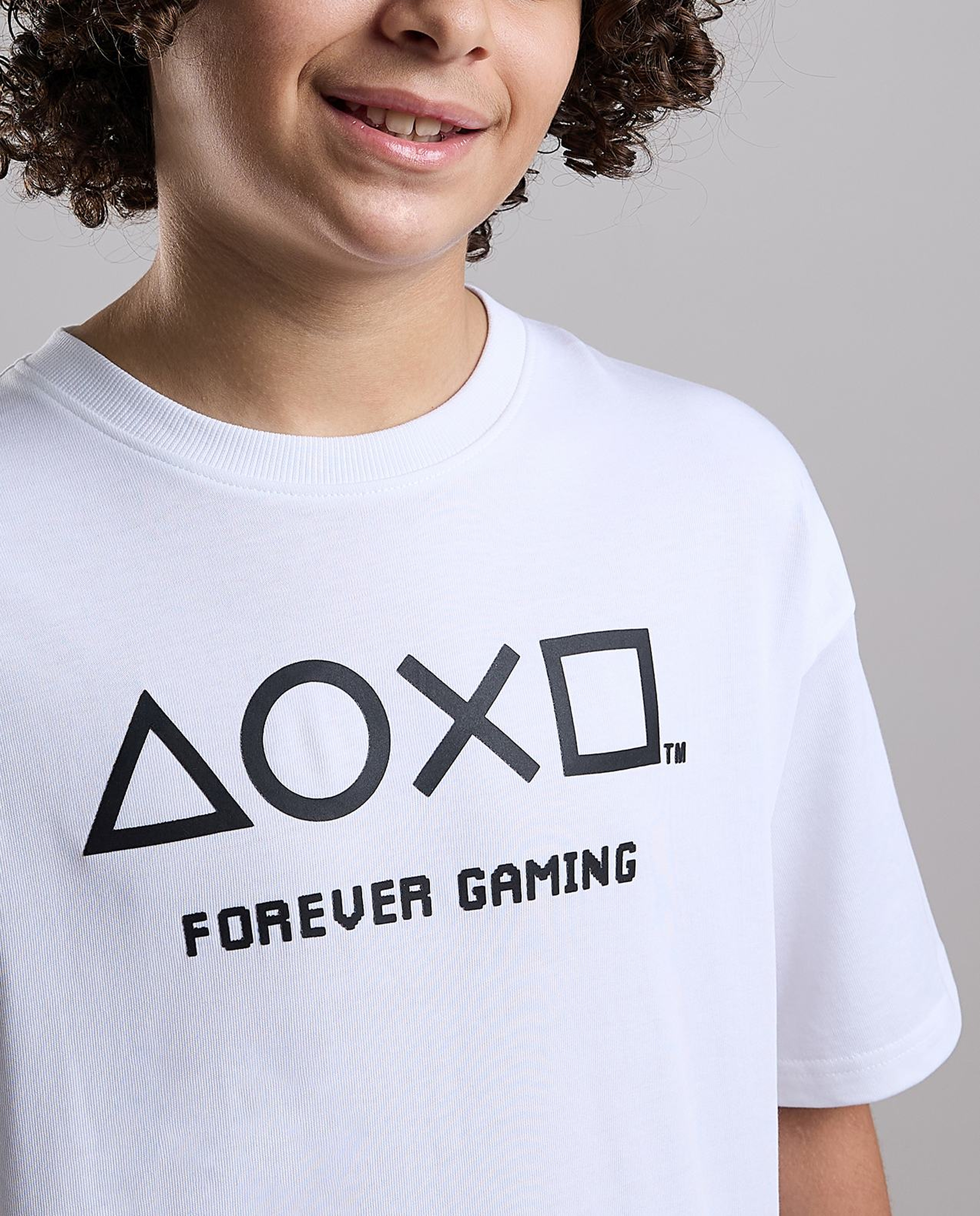 Printed T-Shirt with Crew Neck and Short Sleeves