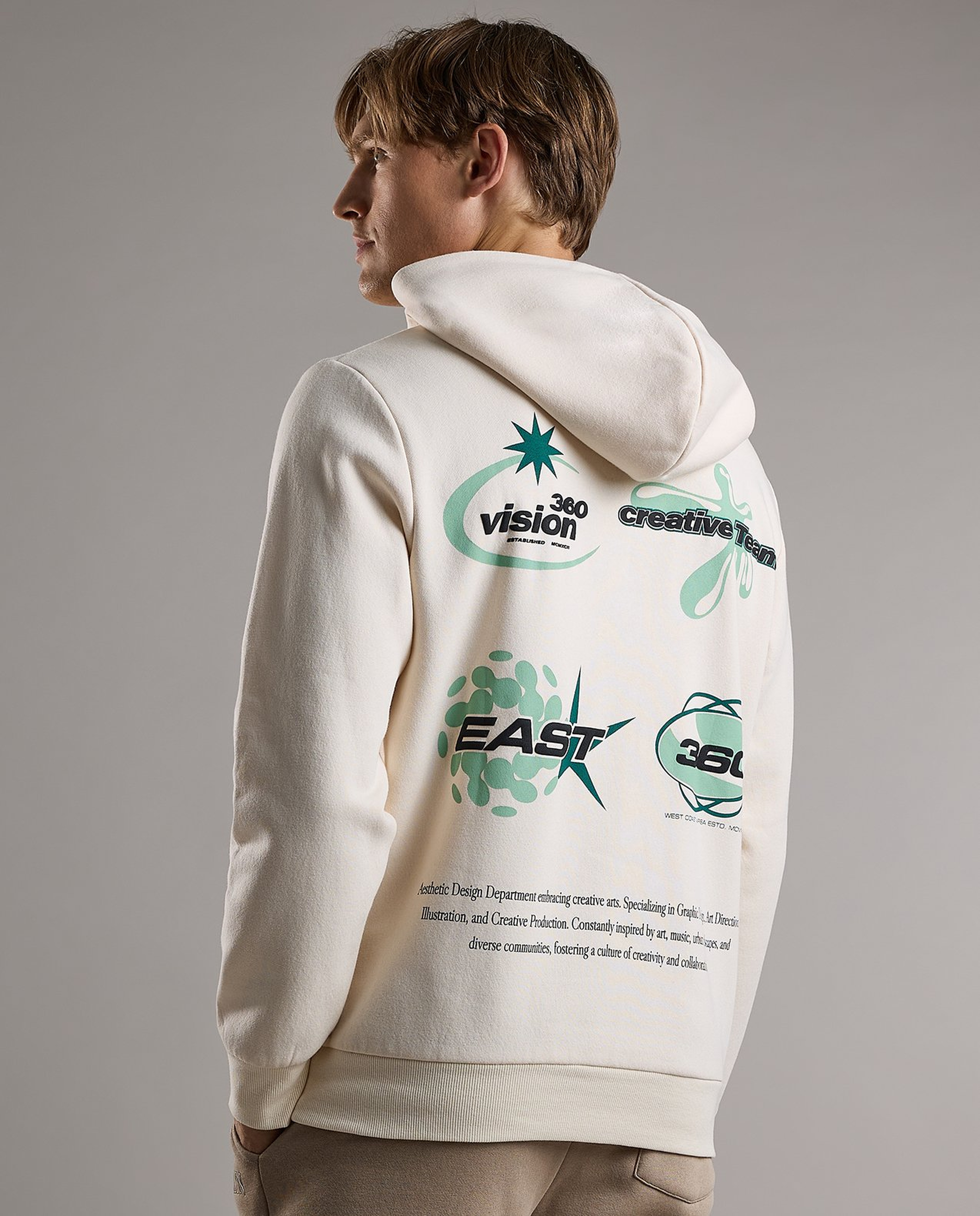 Printed Hoodie with Long Sleeves