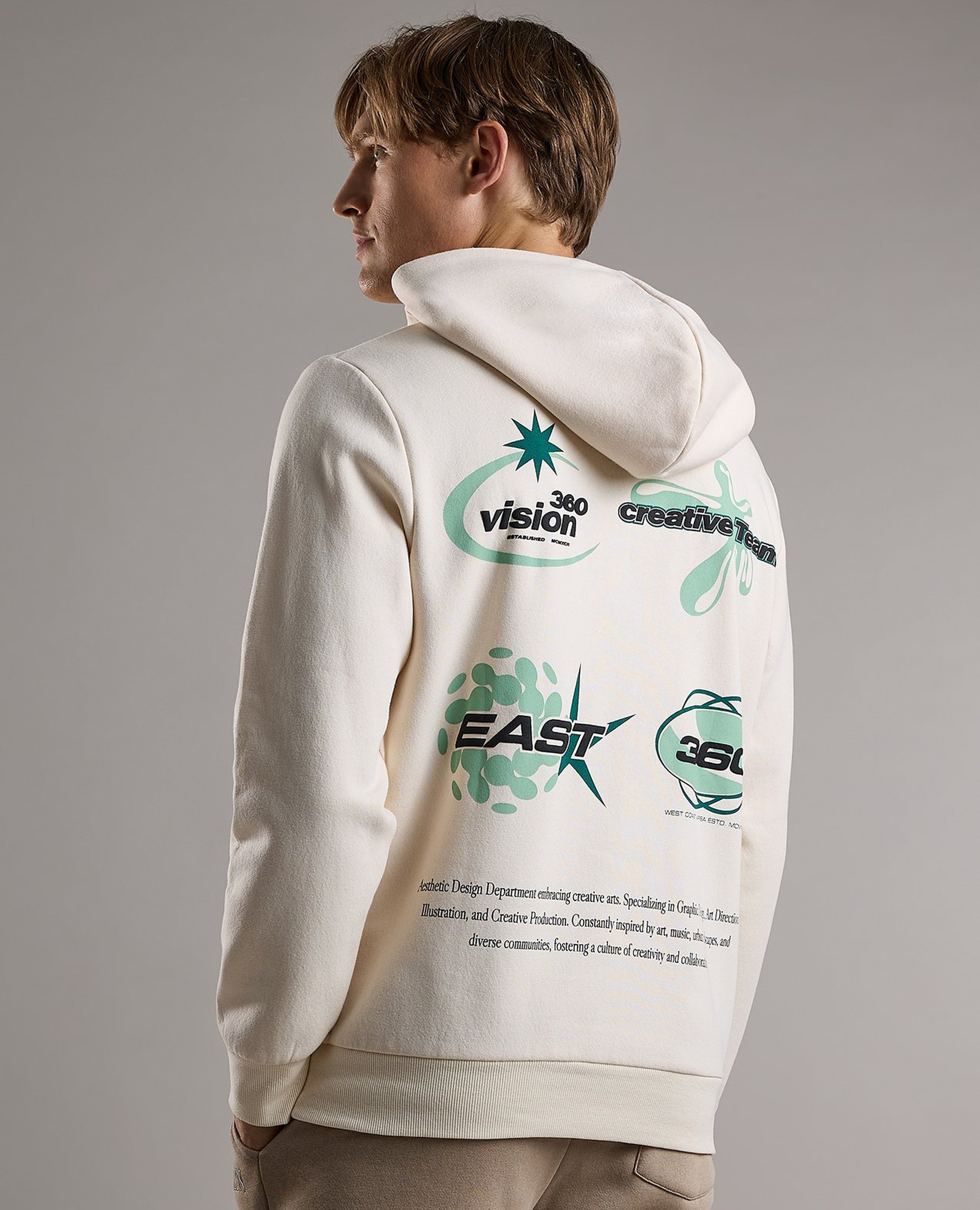 Printed Hoodie with Long Sleeves