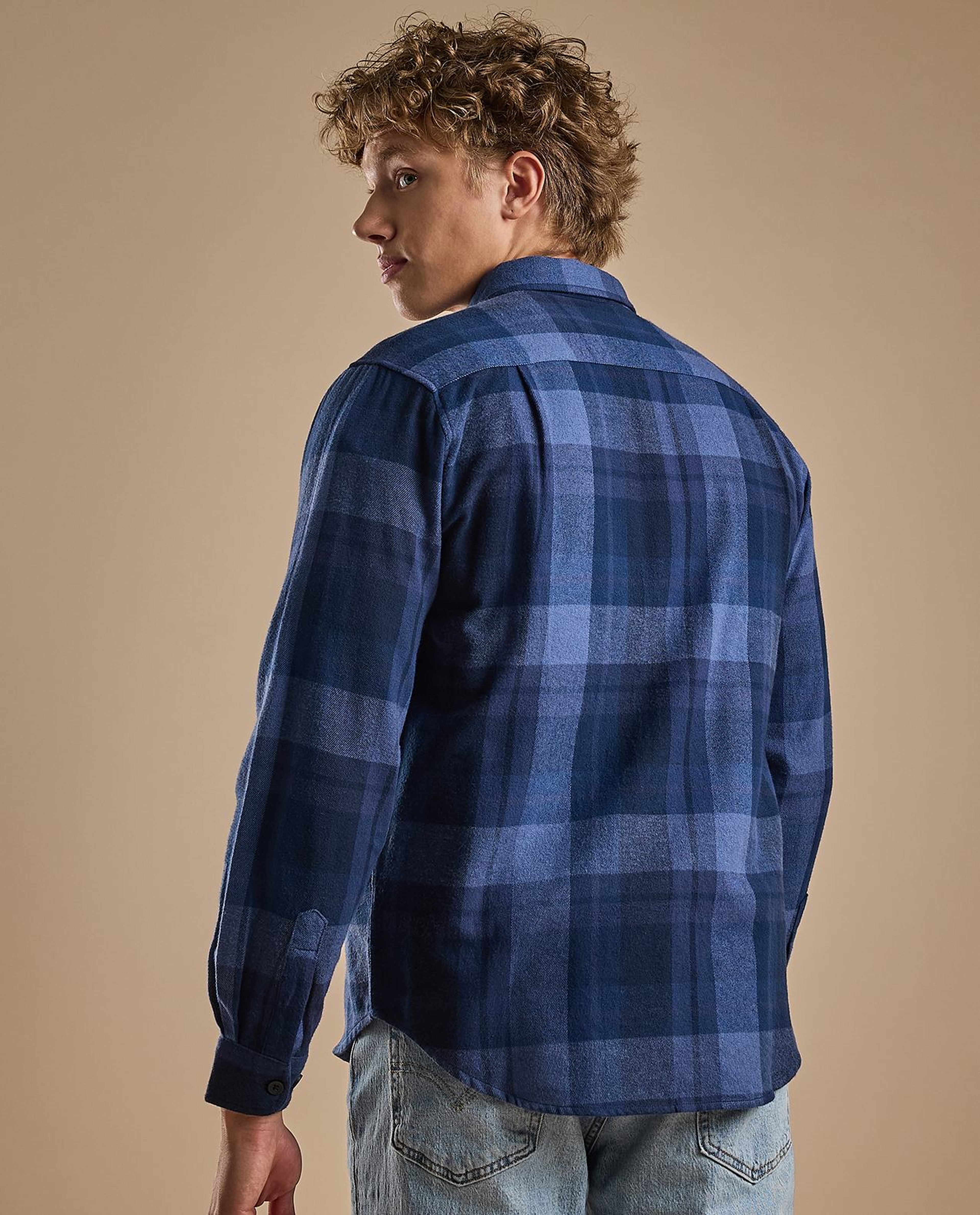 Plaid Shirt with Classic Collar and Long Sleeves