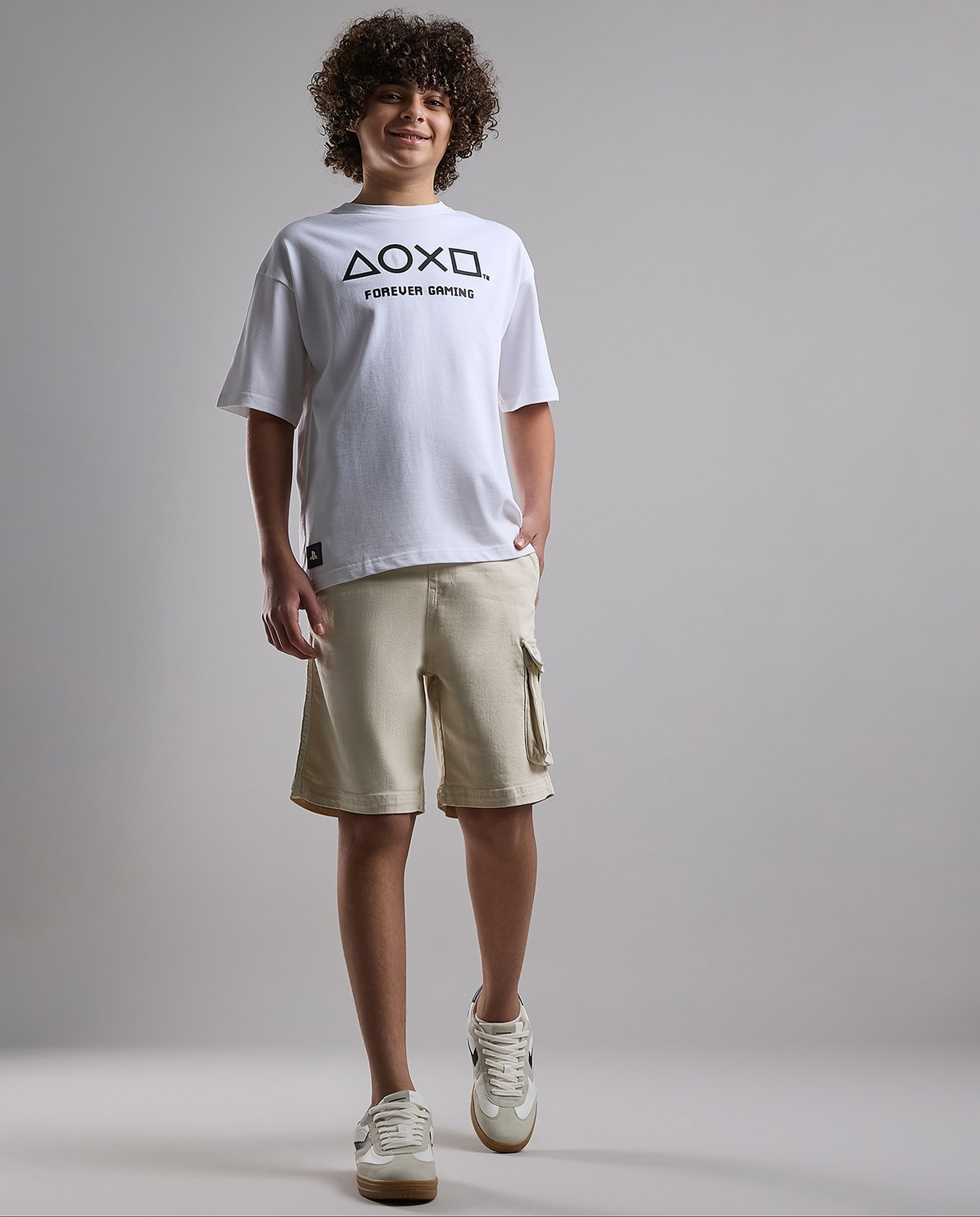 Printed T-Shirt with Crew Neck and Short Sleeves