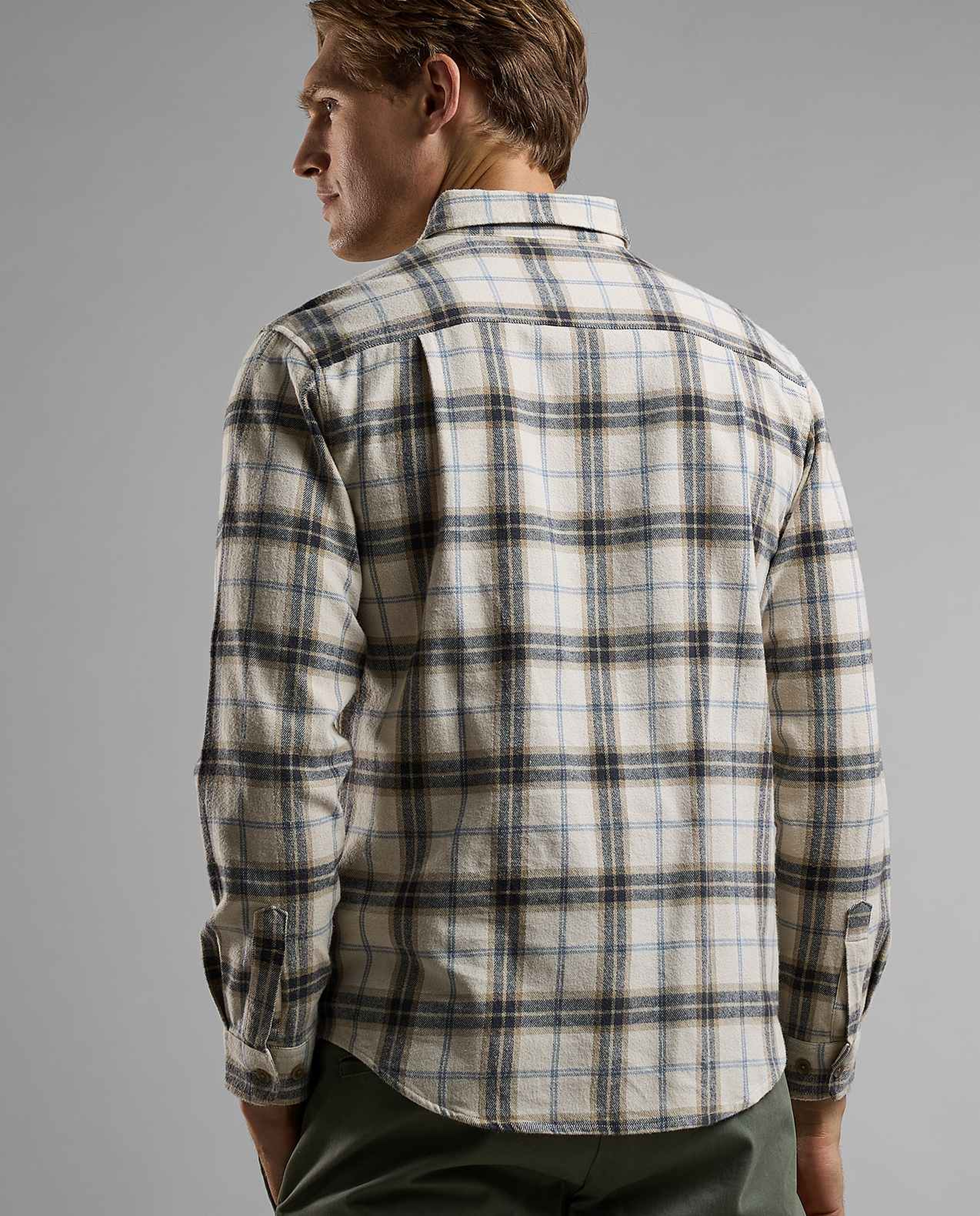 Plaid Shirt with Classic Collar and Long Sleeves
