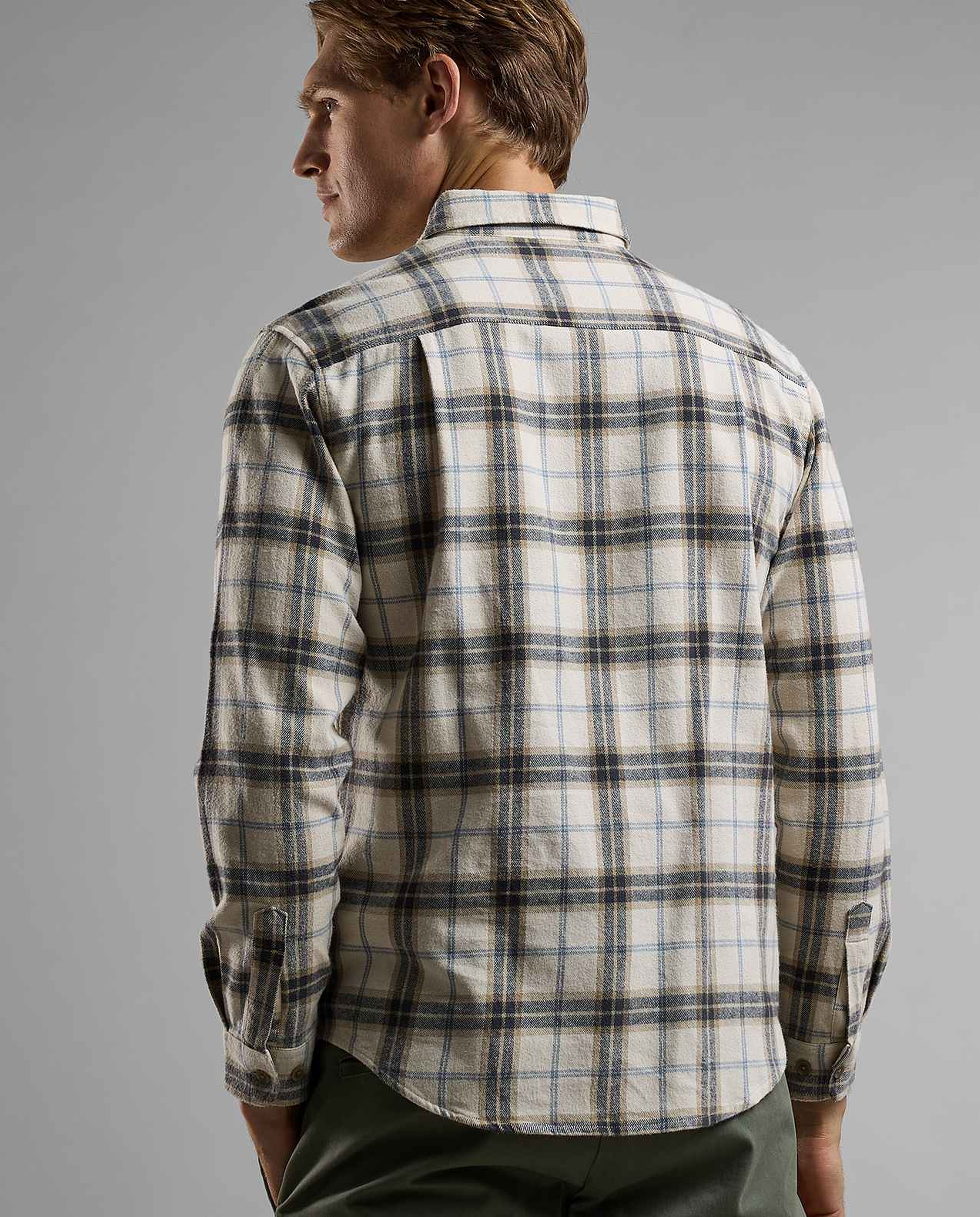 Plaid Shirt with Classic Collar and Long Sleeves