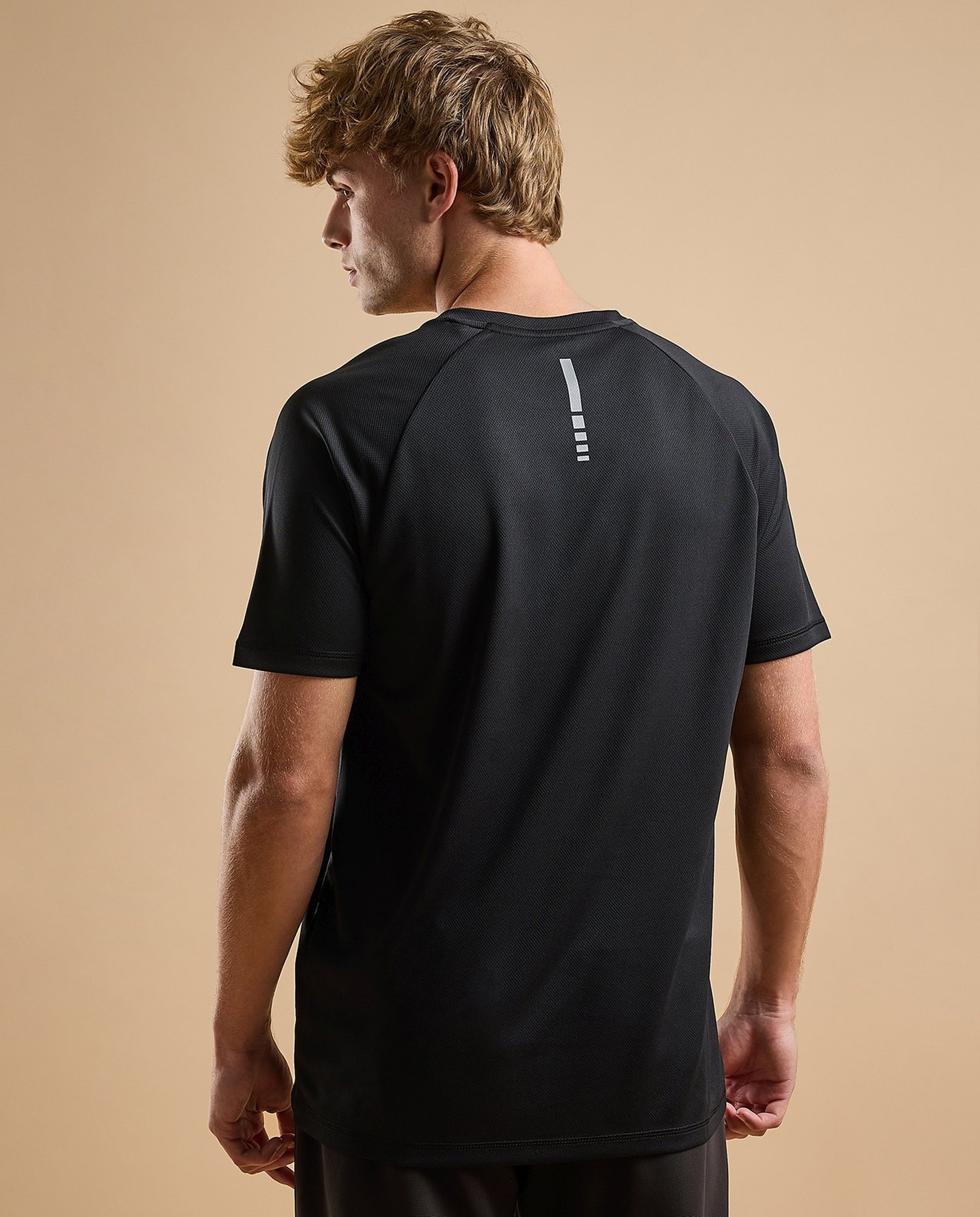 Logo Detail Active T-Shirt with Crew Neck and Short Sleeves