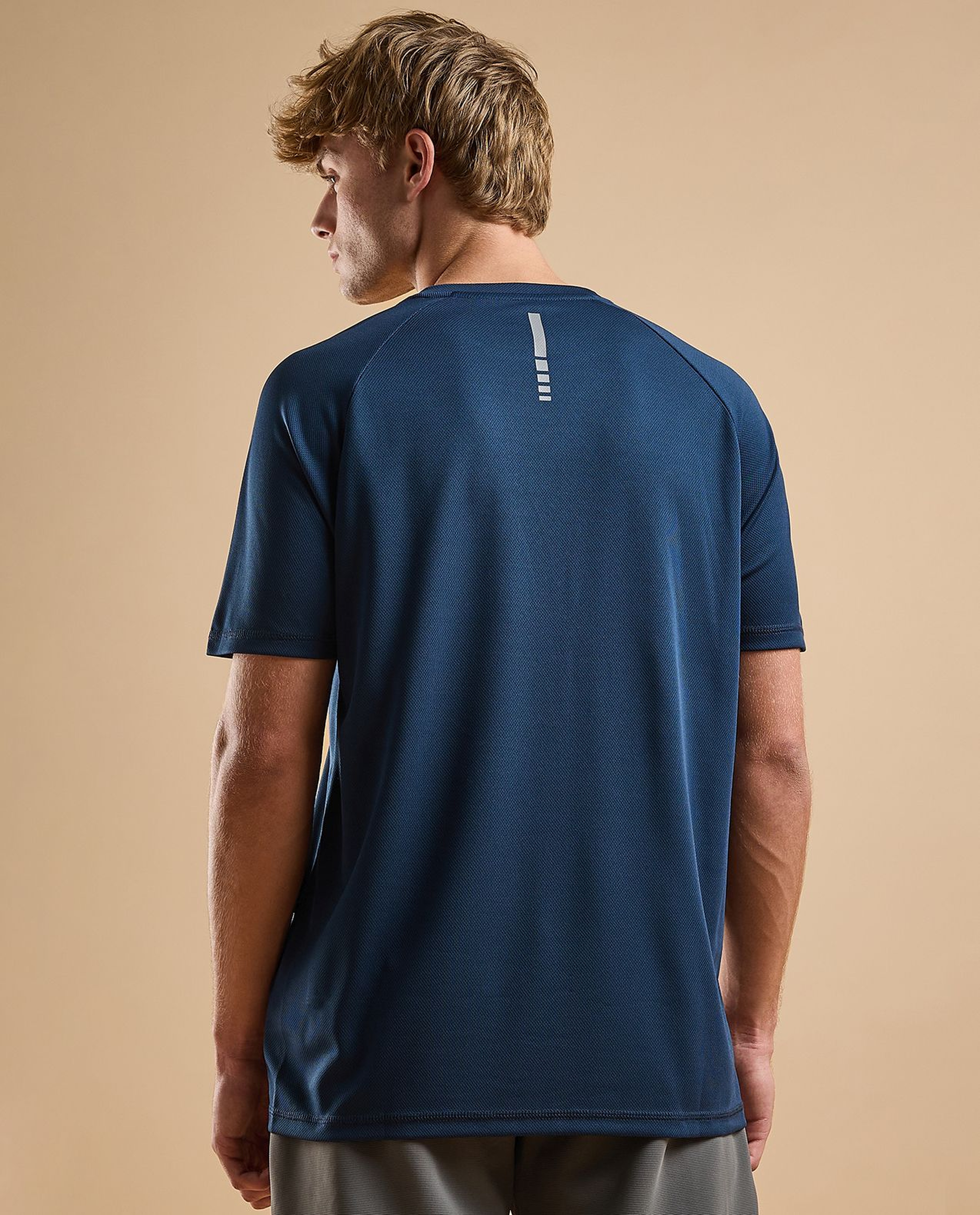 Logo Detail Active T-Shirt with Crew Neck and Short Sleeves