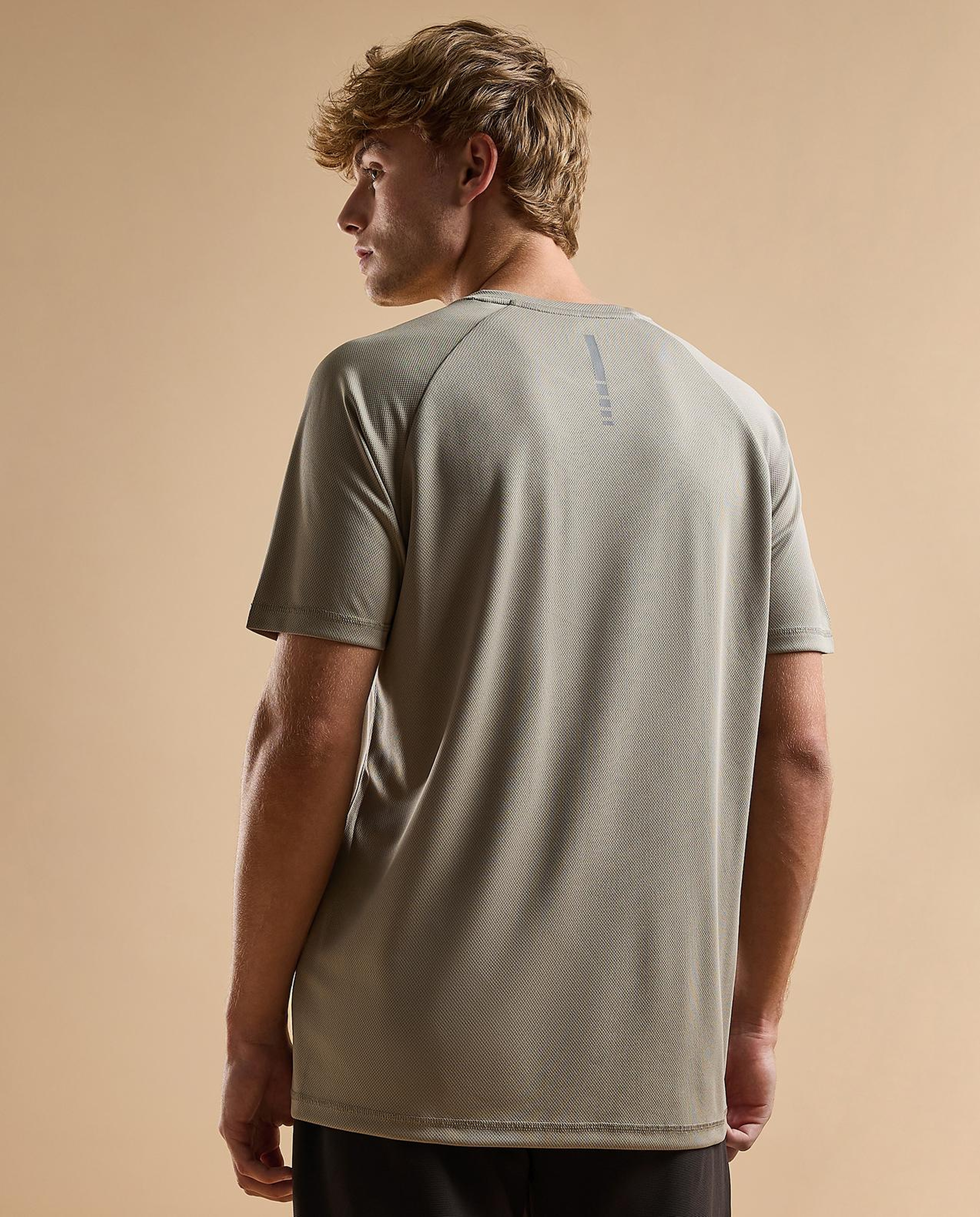 Logo Detail Active T-Shirt with Crew Neck and Short Sleeves