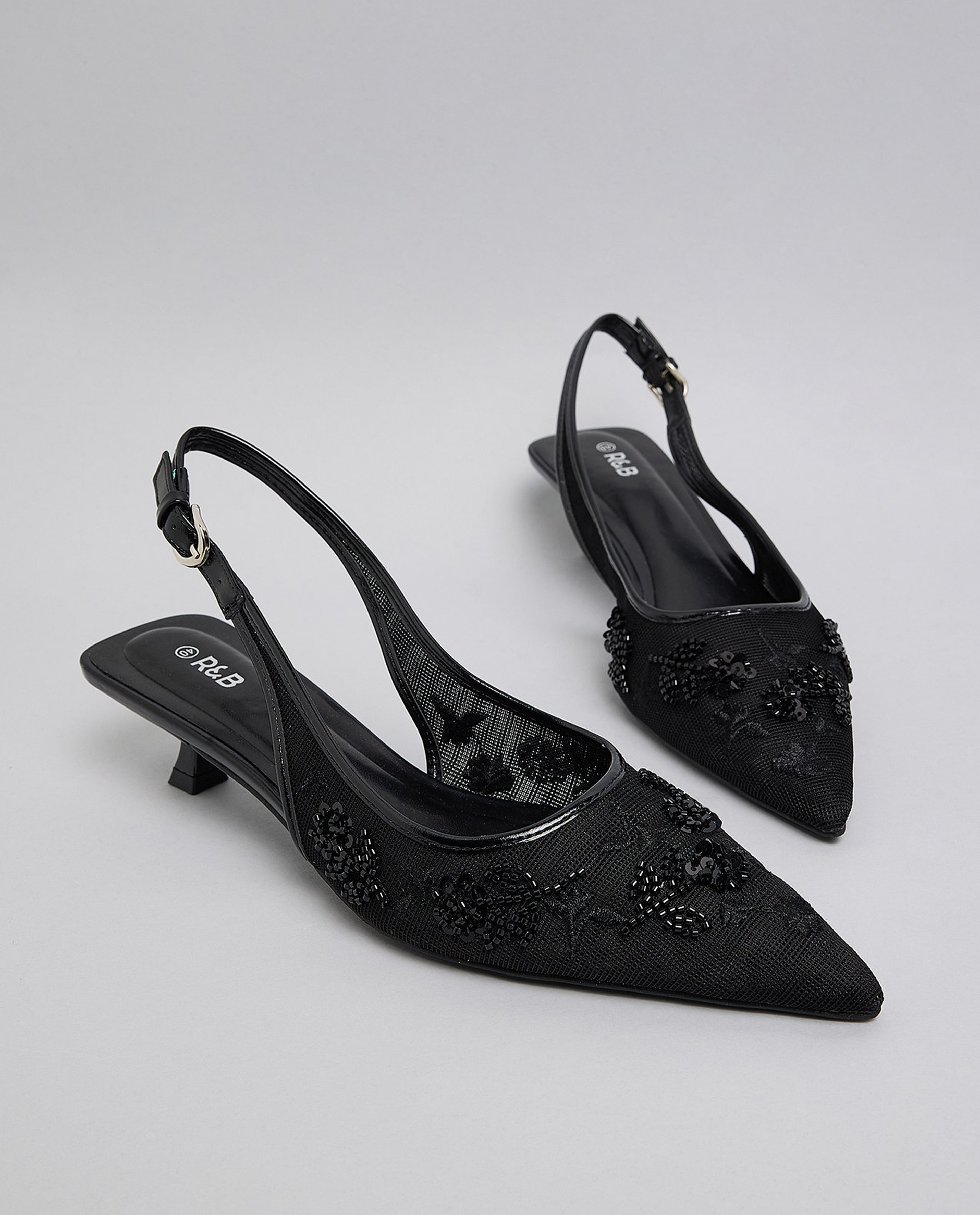 Embellished Slingback Pumps