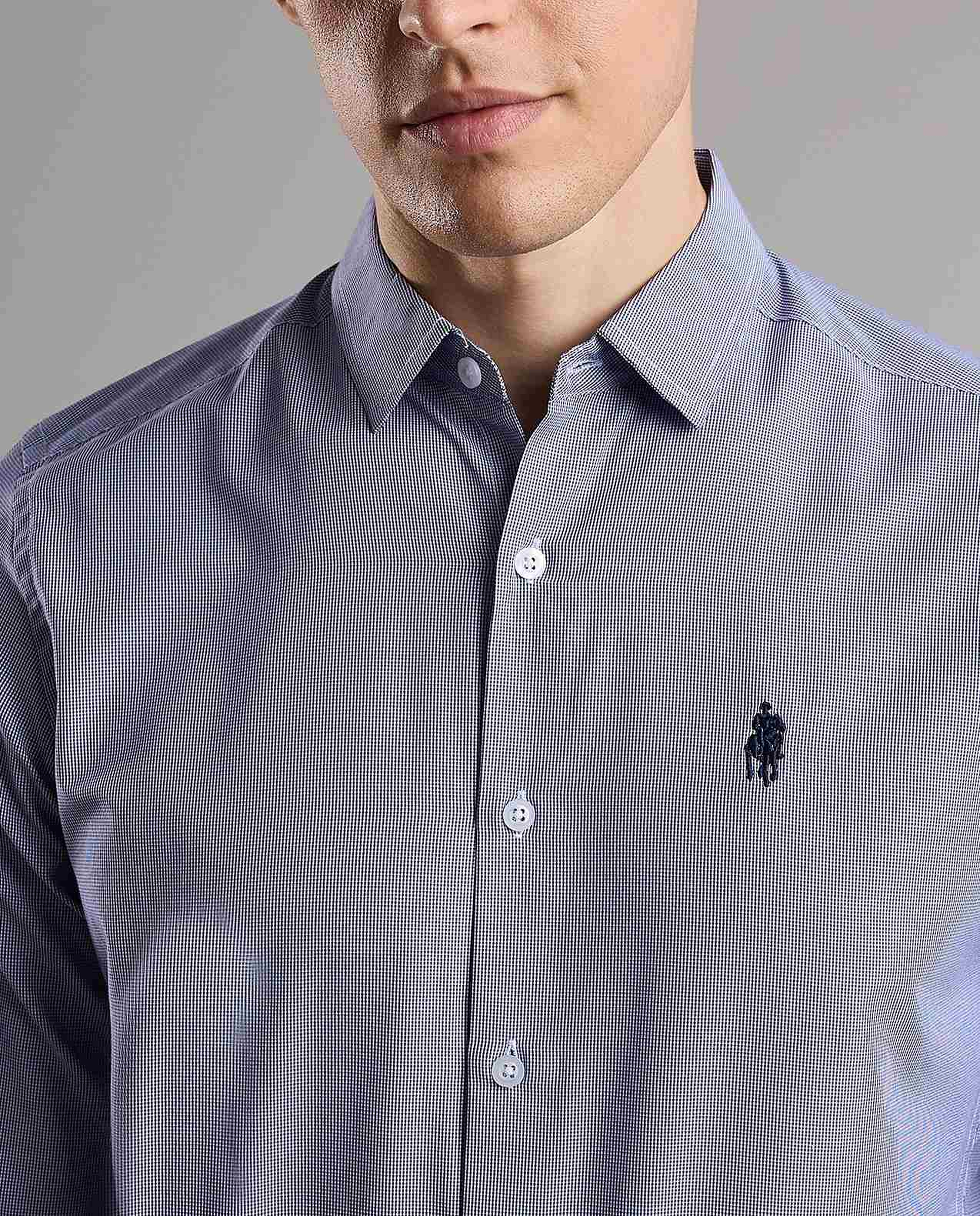 Patterned Shirt with Classic Collar and Long Sleeves