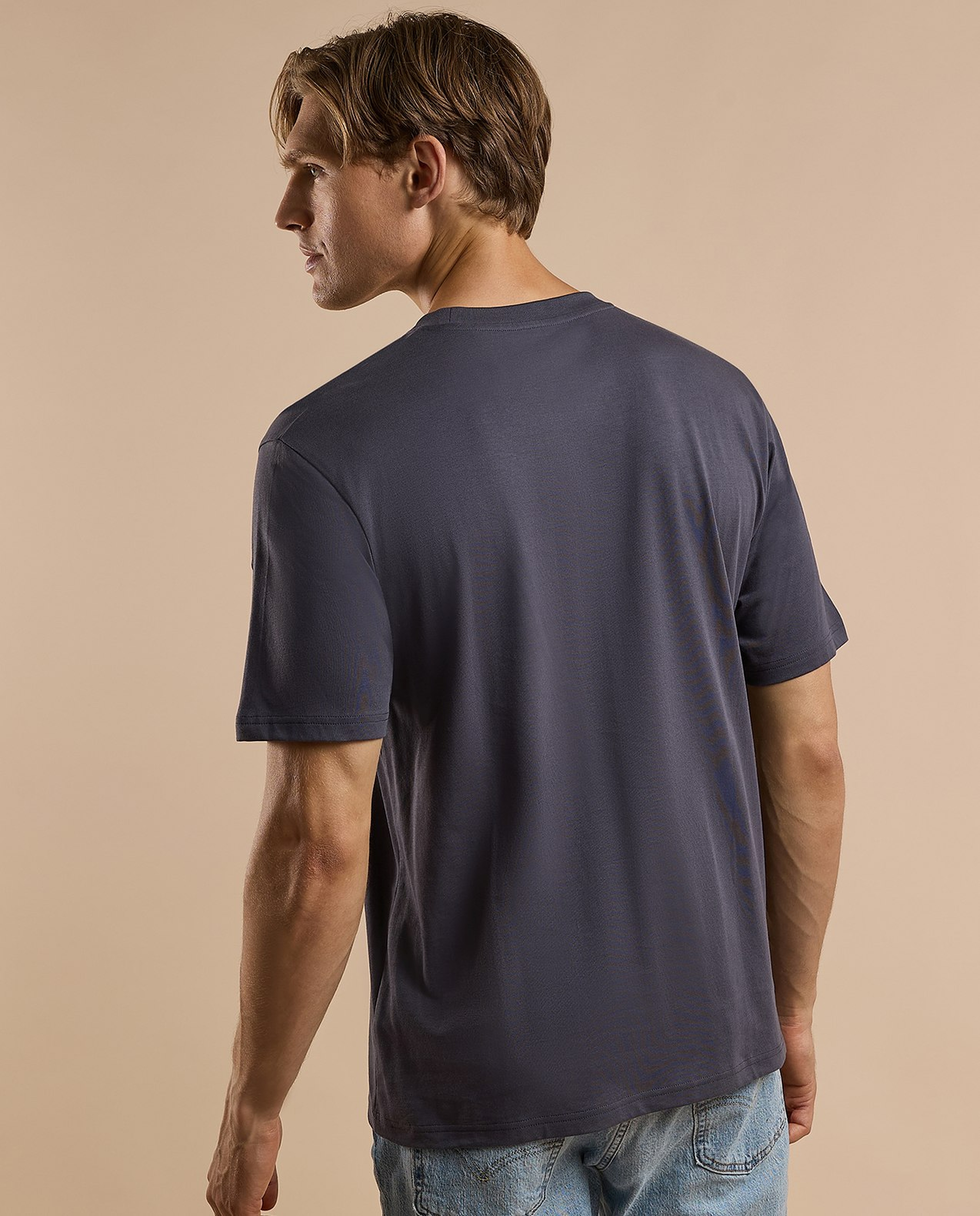 Typography Print T-Shirt with Crew Neck and Short Sleeves