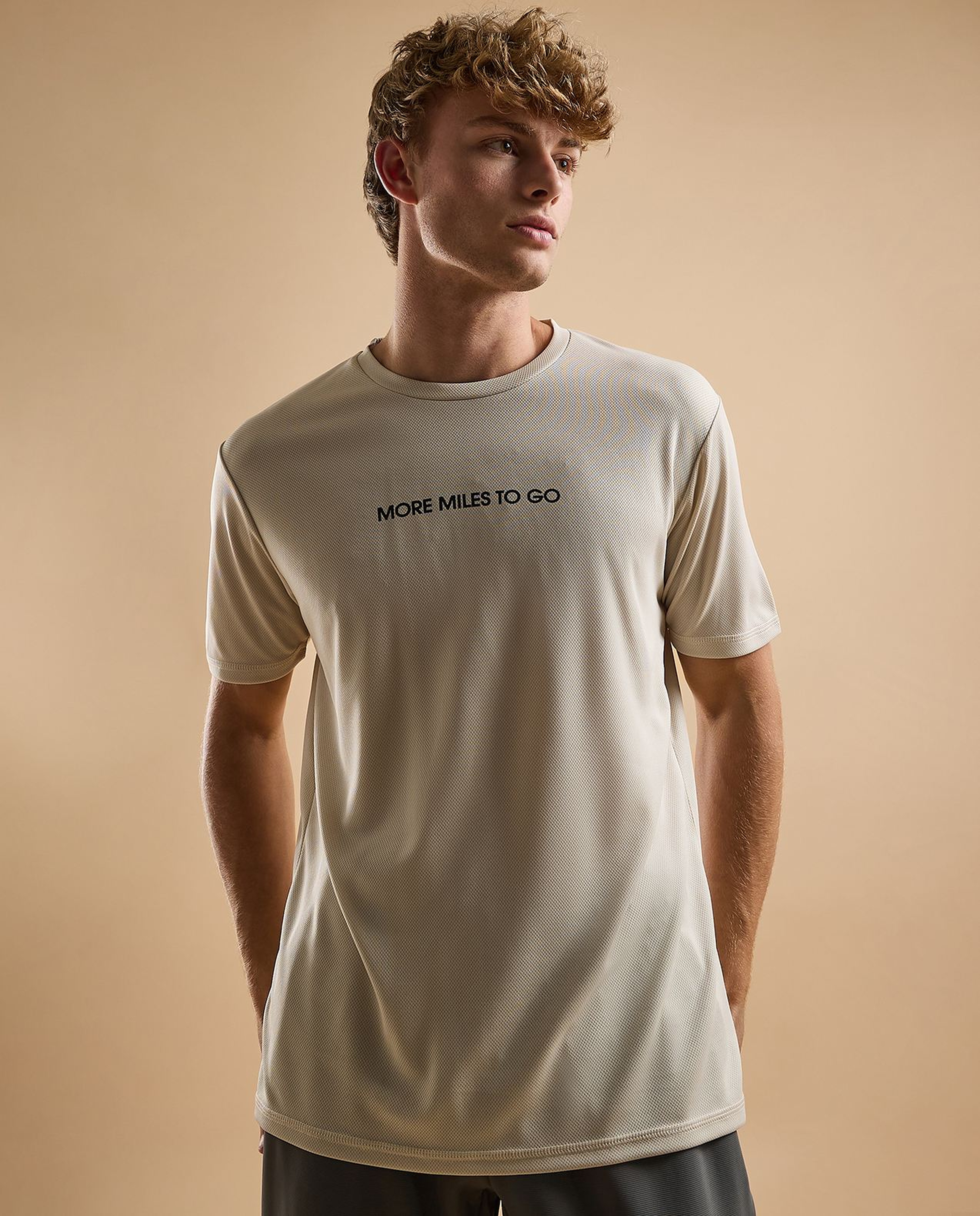 Printed Active T-Shirt with Crew Neck and Short Sleeves