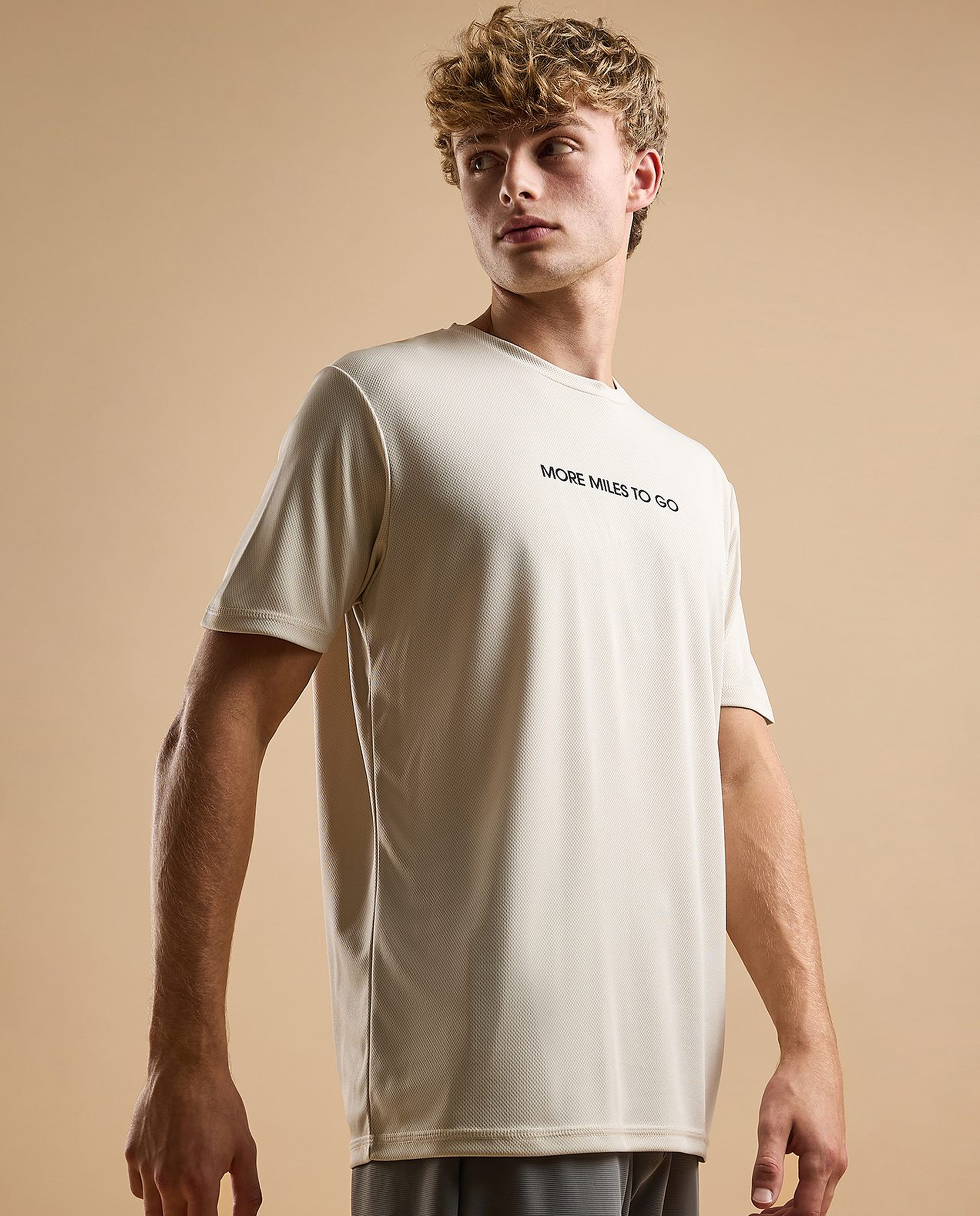 Printed Active T-Shirt with Crew Neck and Short Sleeves