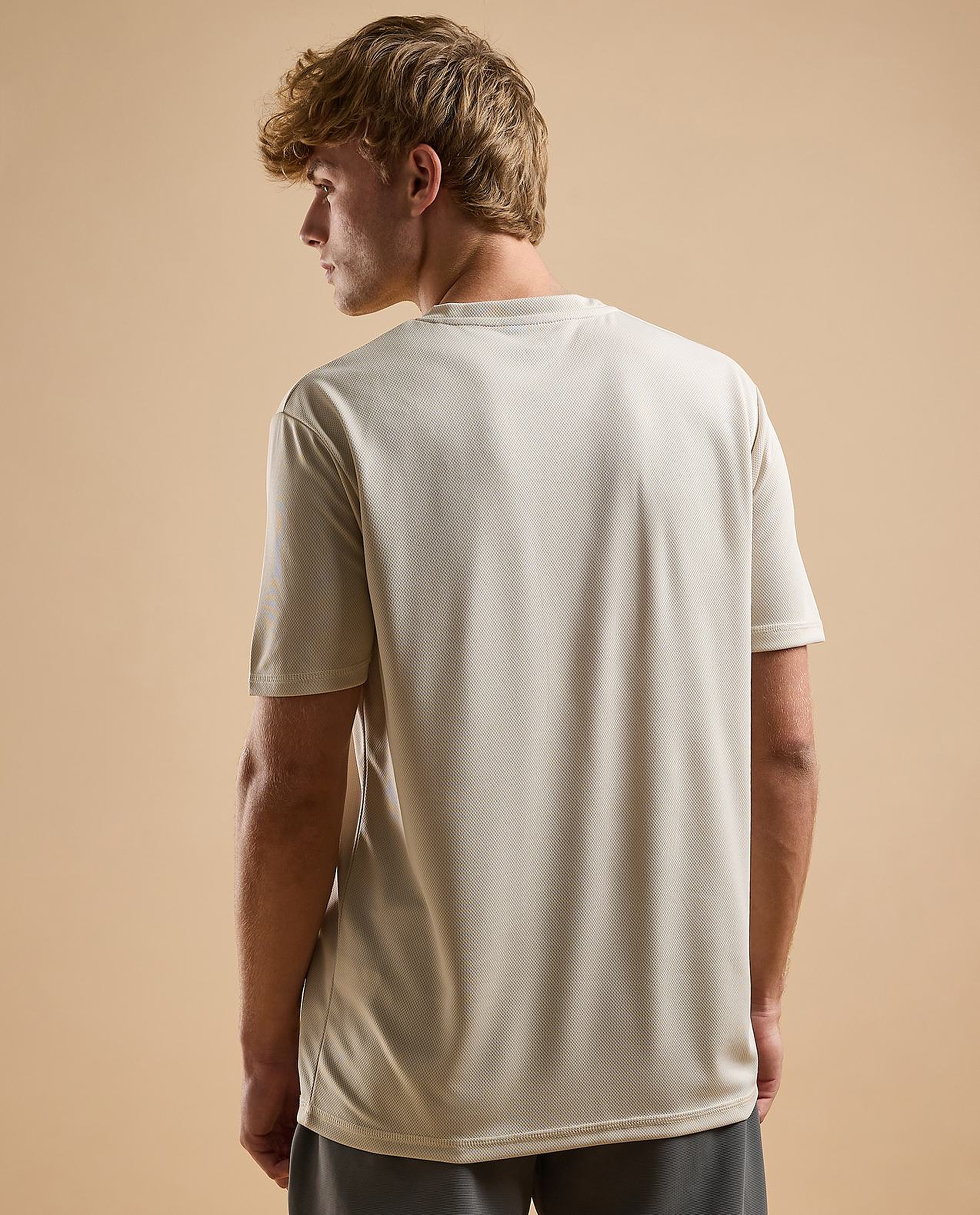 Printed Active T-Shirt with Crew Neck and Short Sleeves