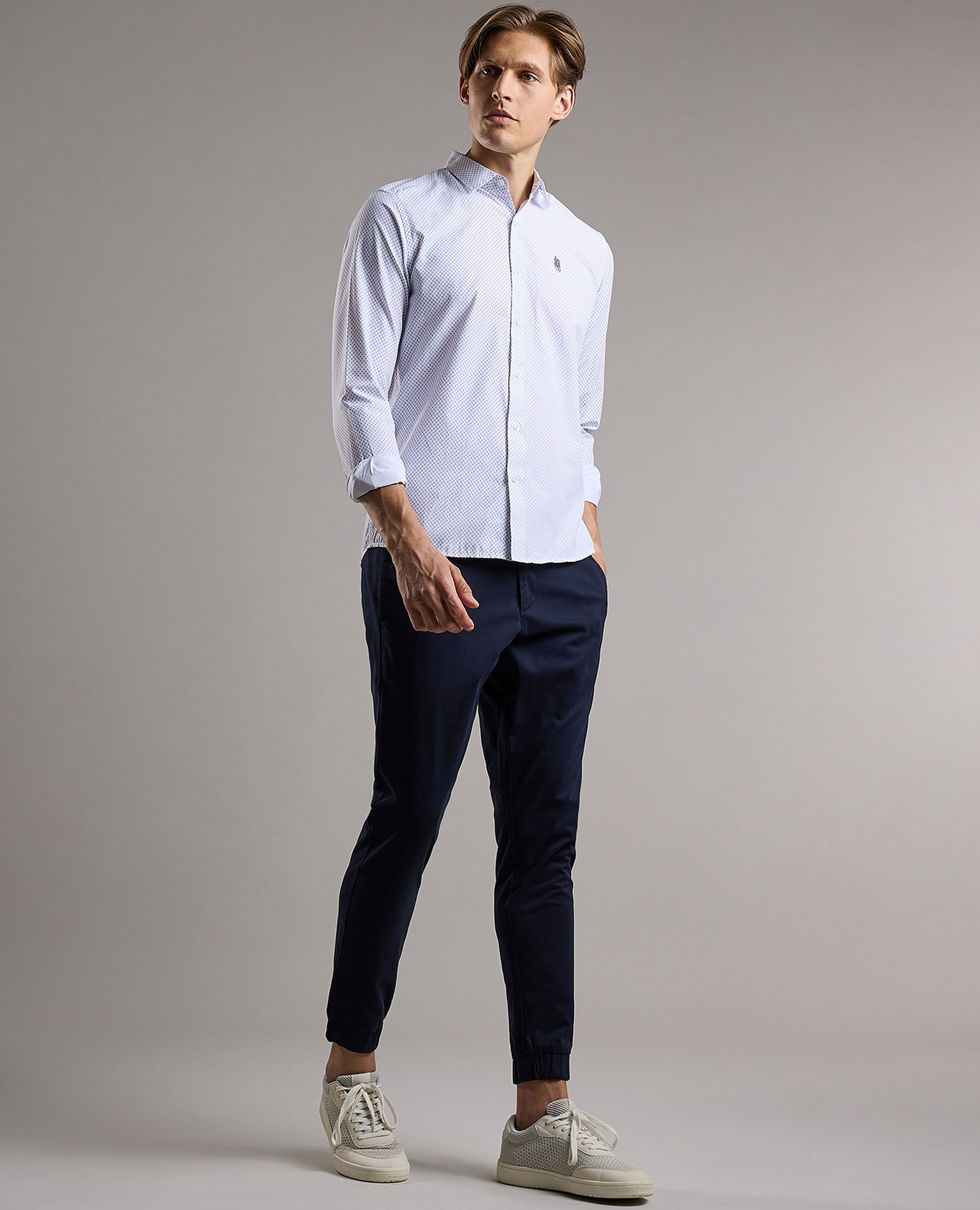 Solid Jogger Pants with Drawstring Waist