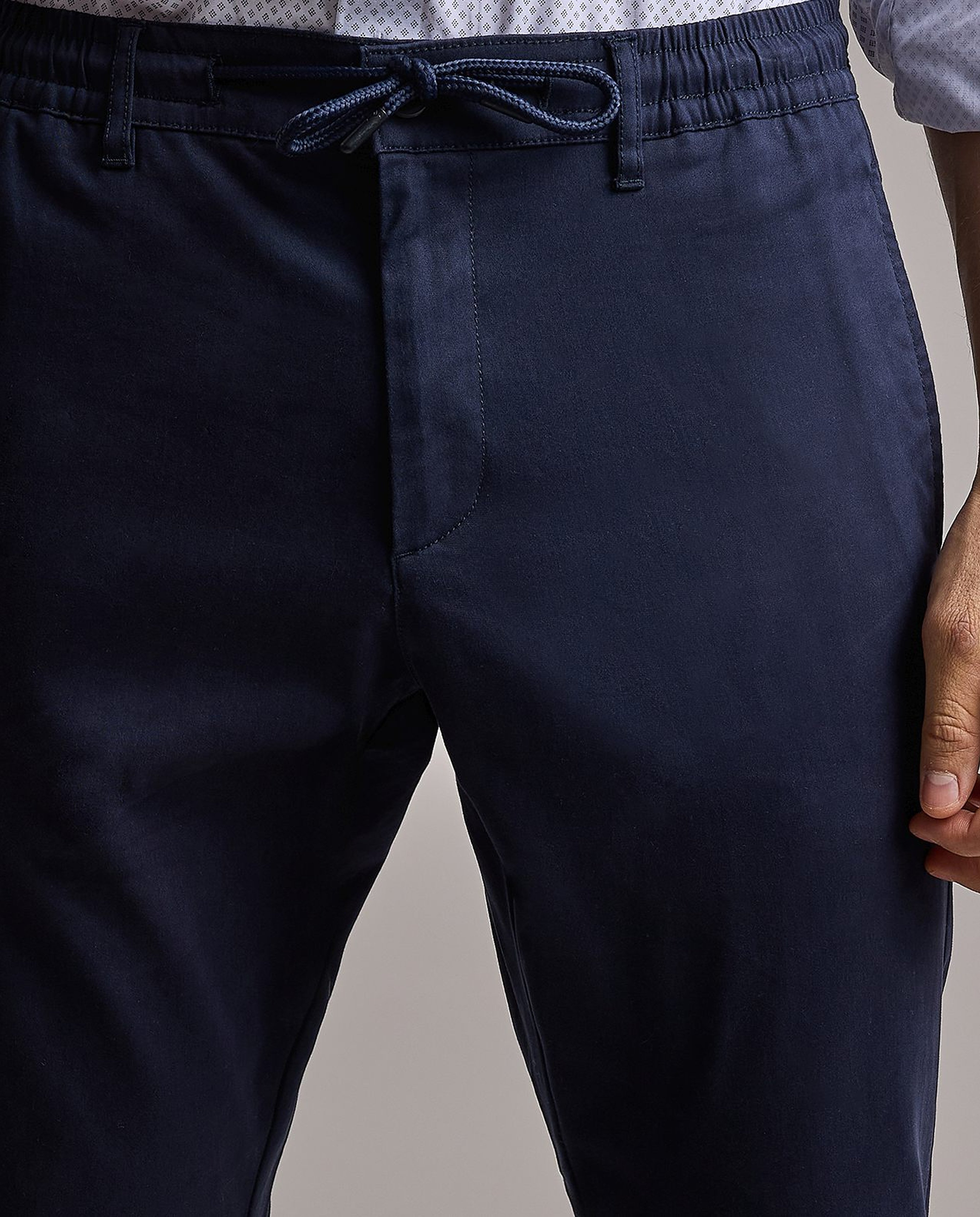 Solid Jogger Pants with Drawstring Waist