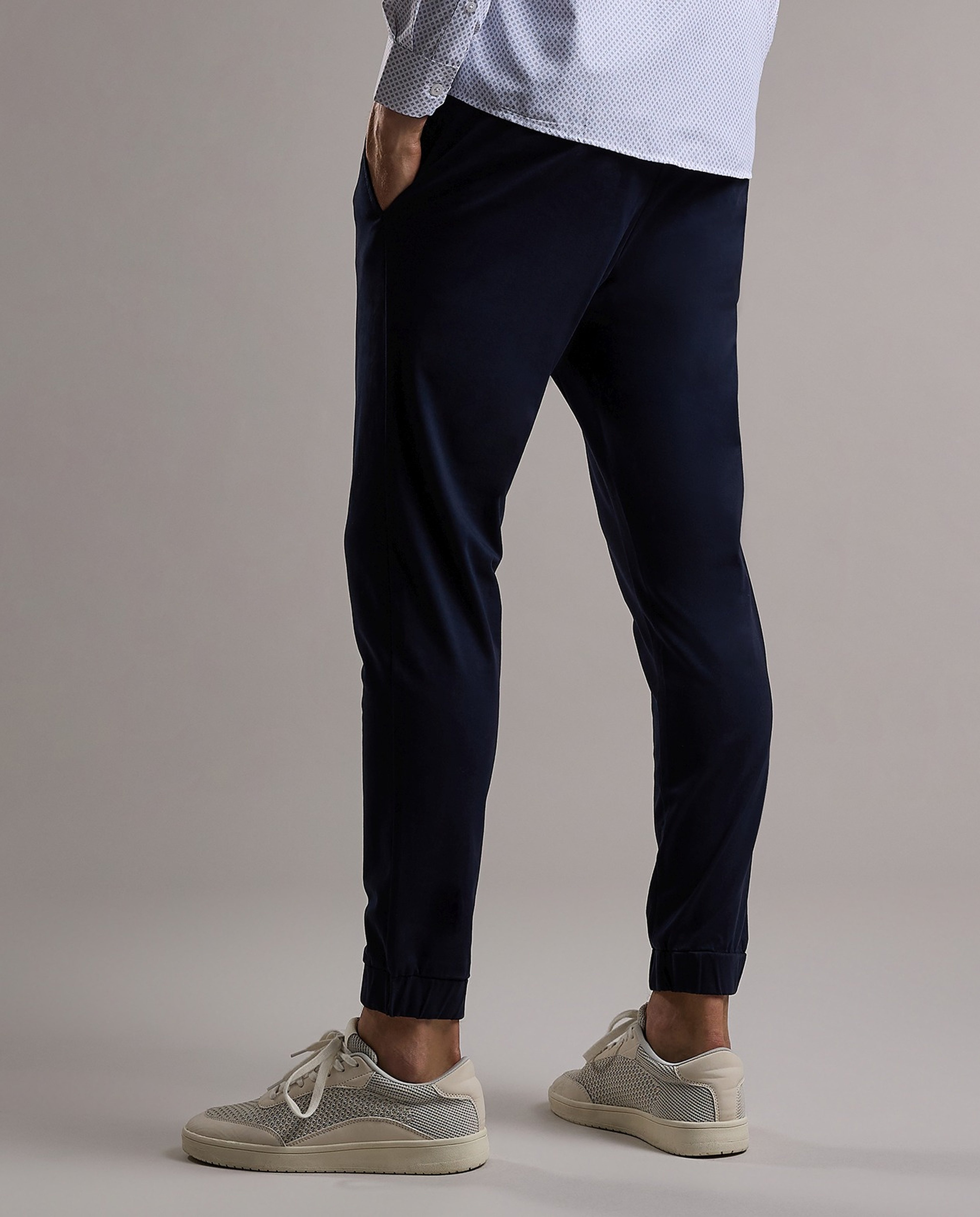 Solid Jogger Pants with Drawstring Waist