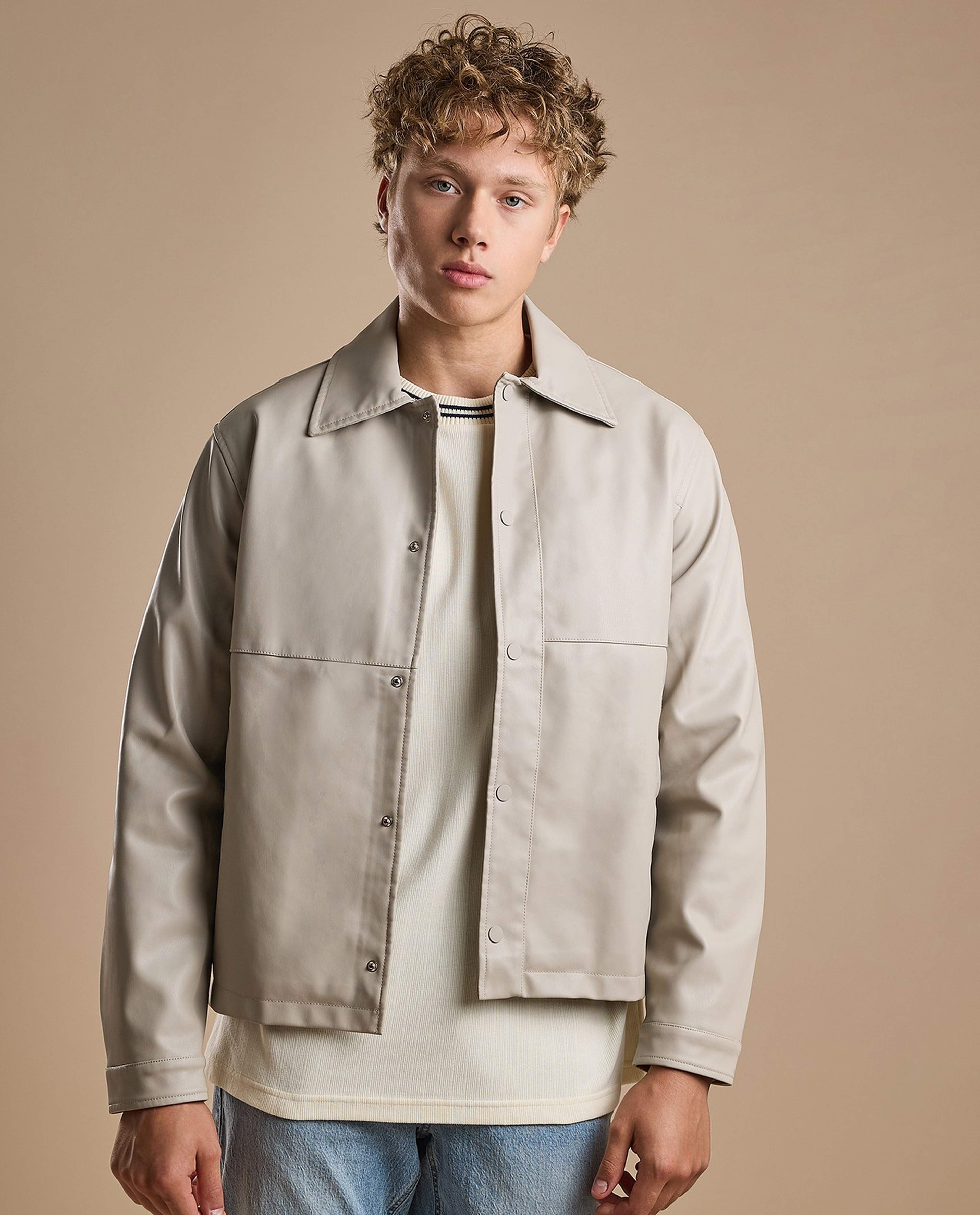 Solid Jacket with Zipper Closure