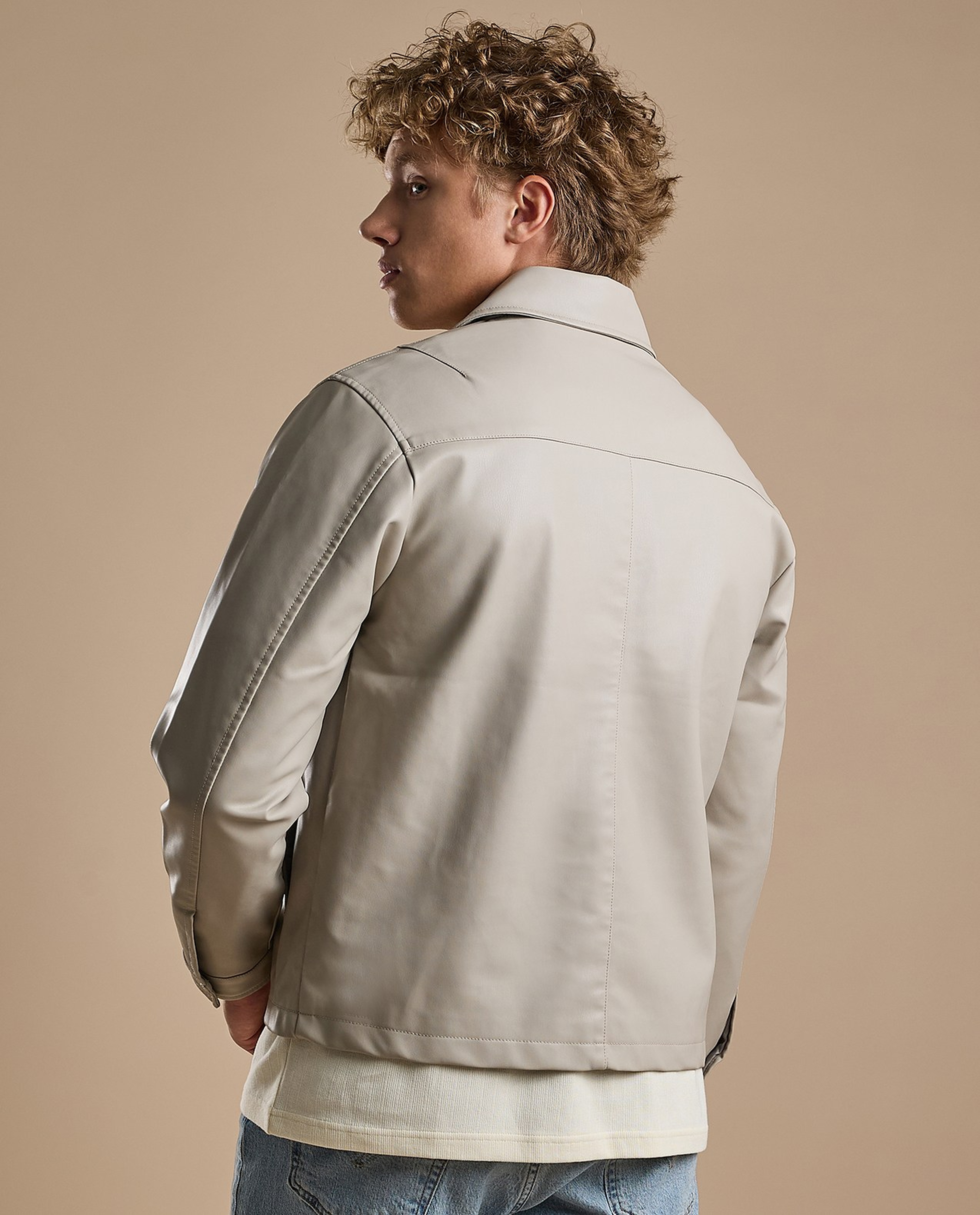 Solid Jacket with Zipper Closure