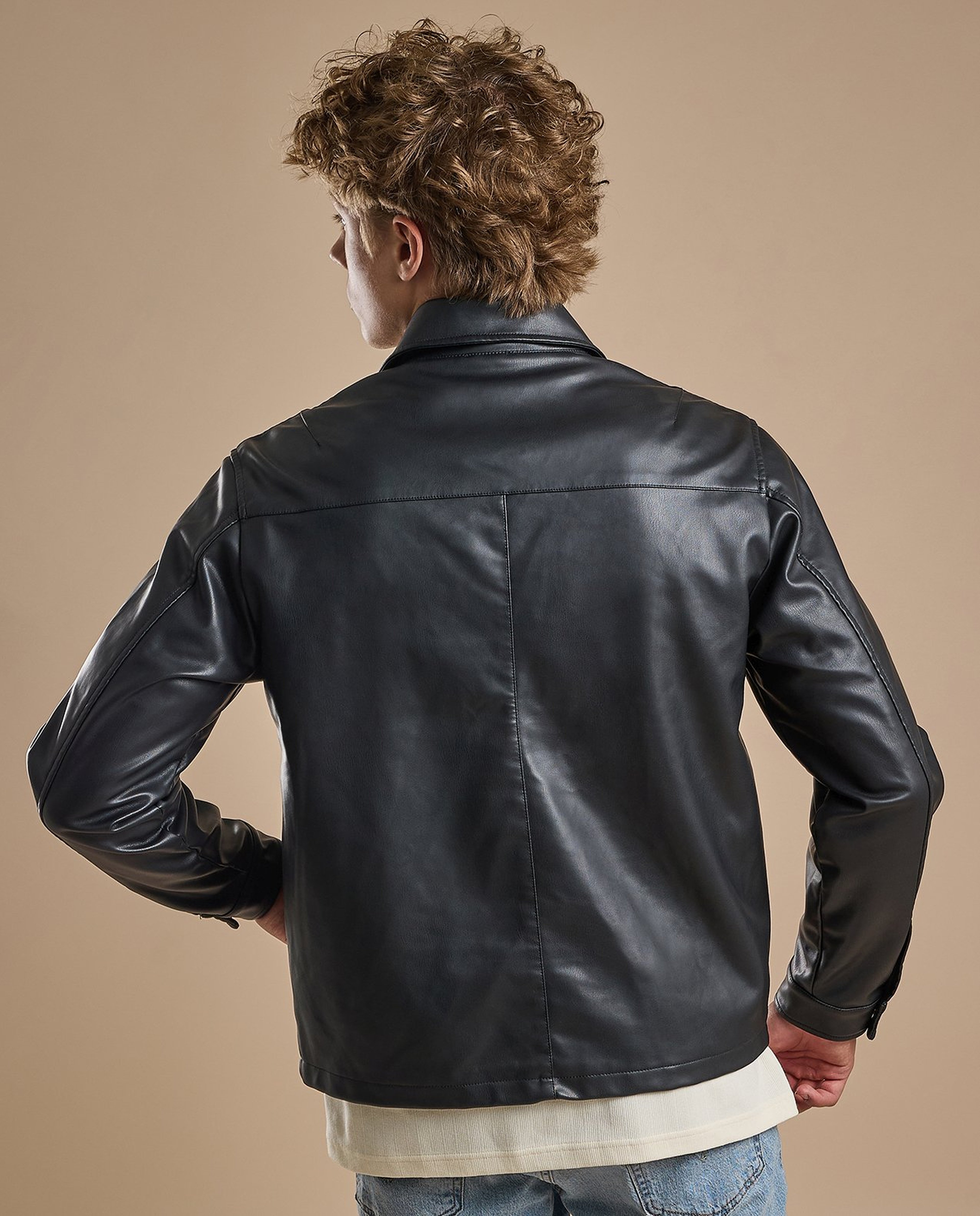Solid Jacket with Zipper Closure