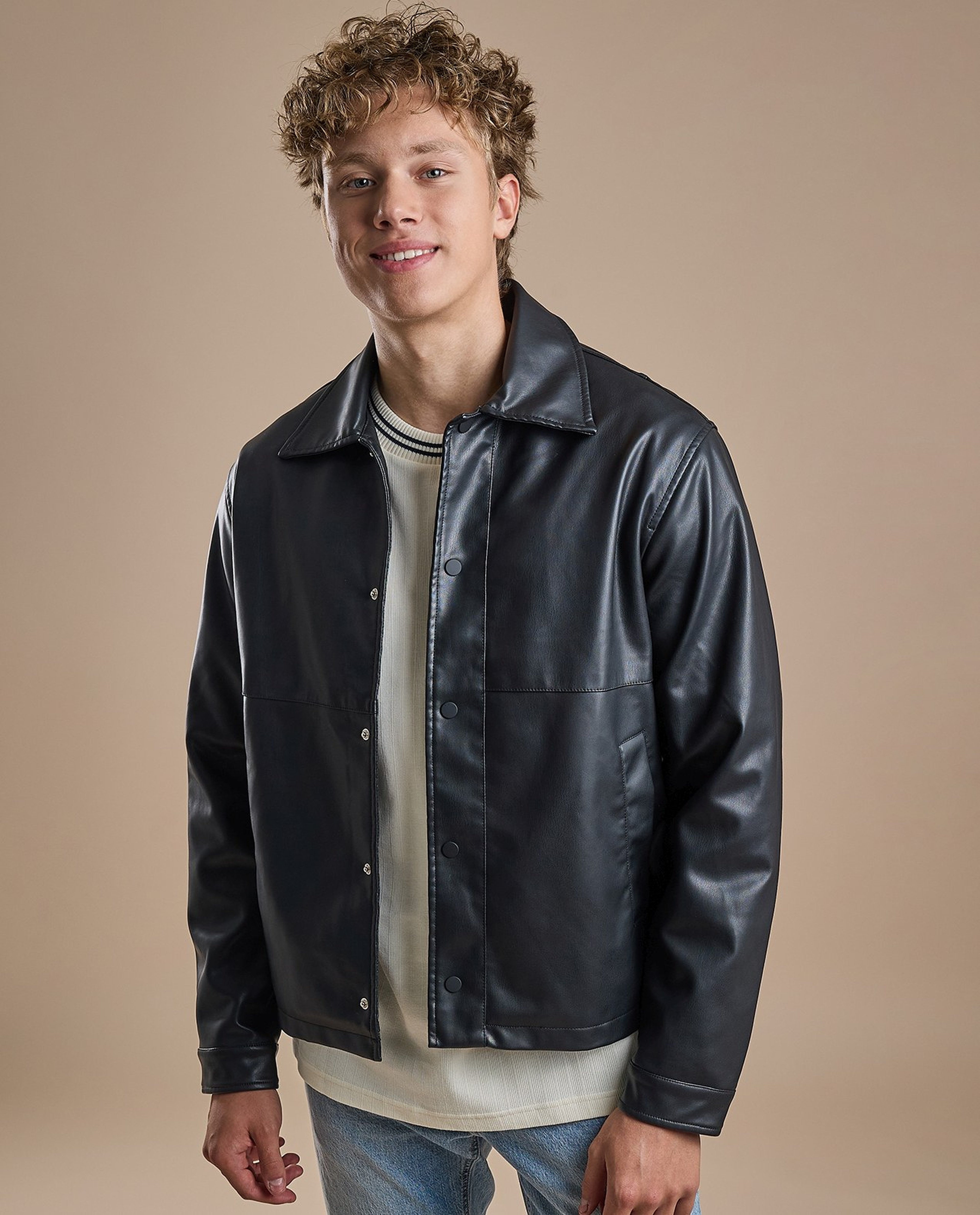 Solid Jacket with Zipper Closure