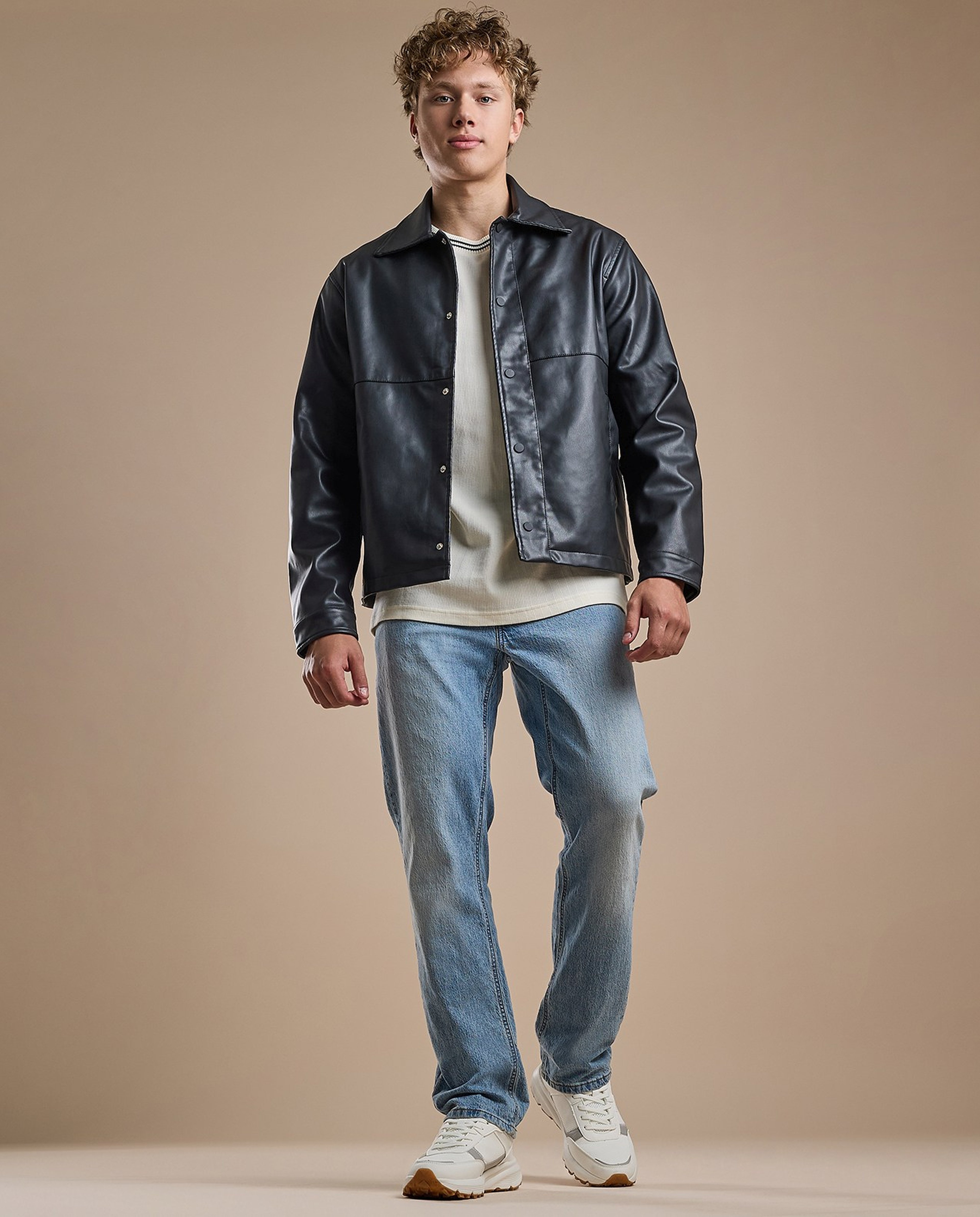 Solid Jacket with Zipper Closure