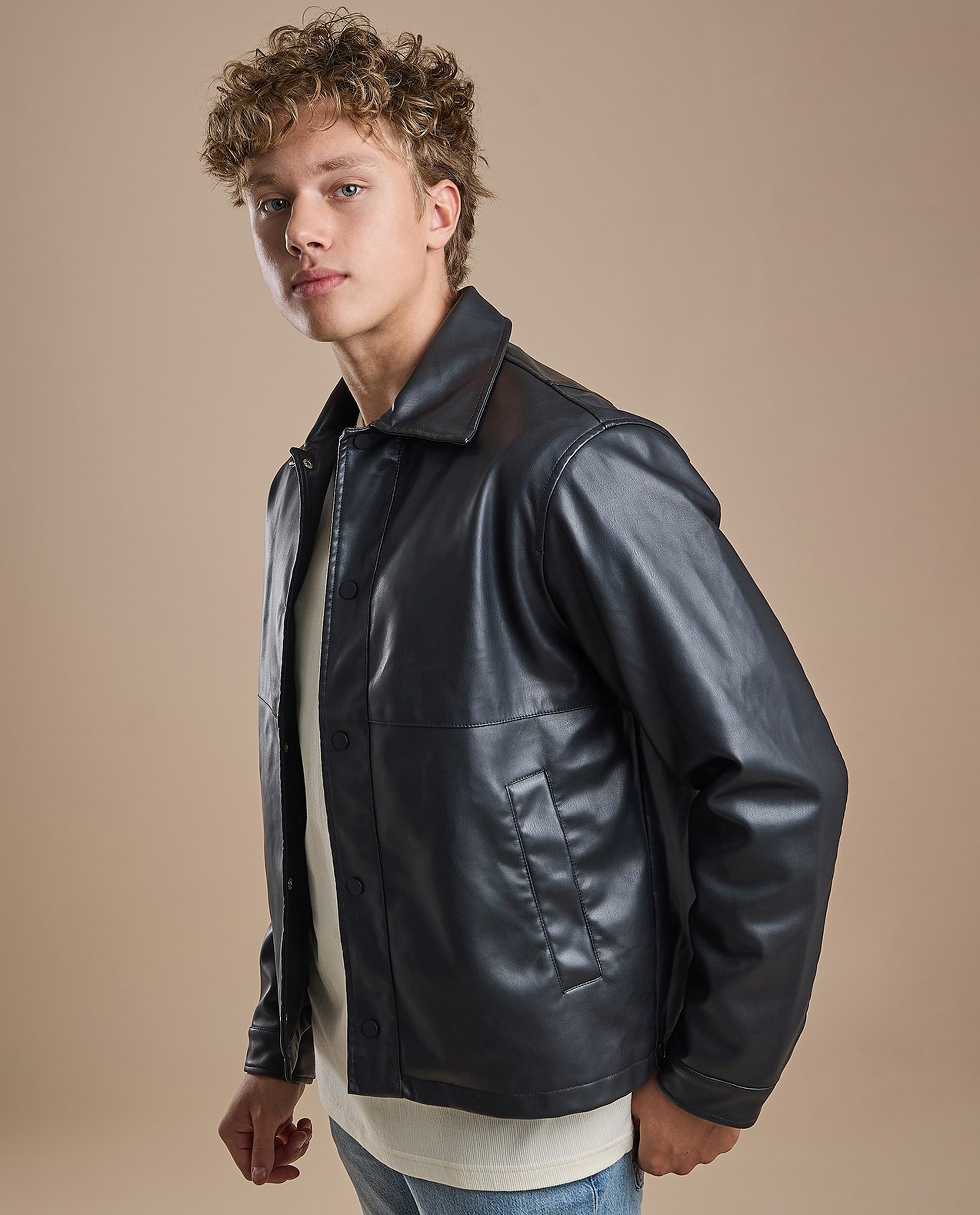 Solid Jacket with Zipper Closure