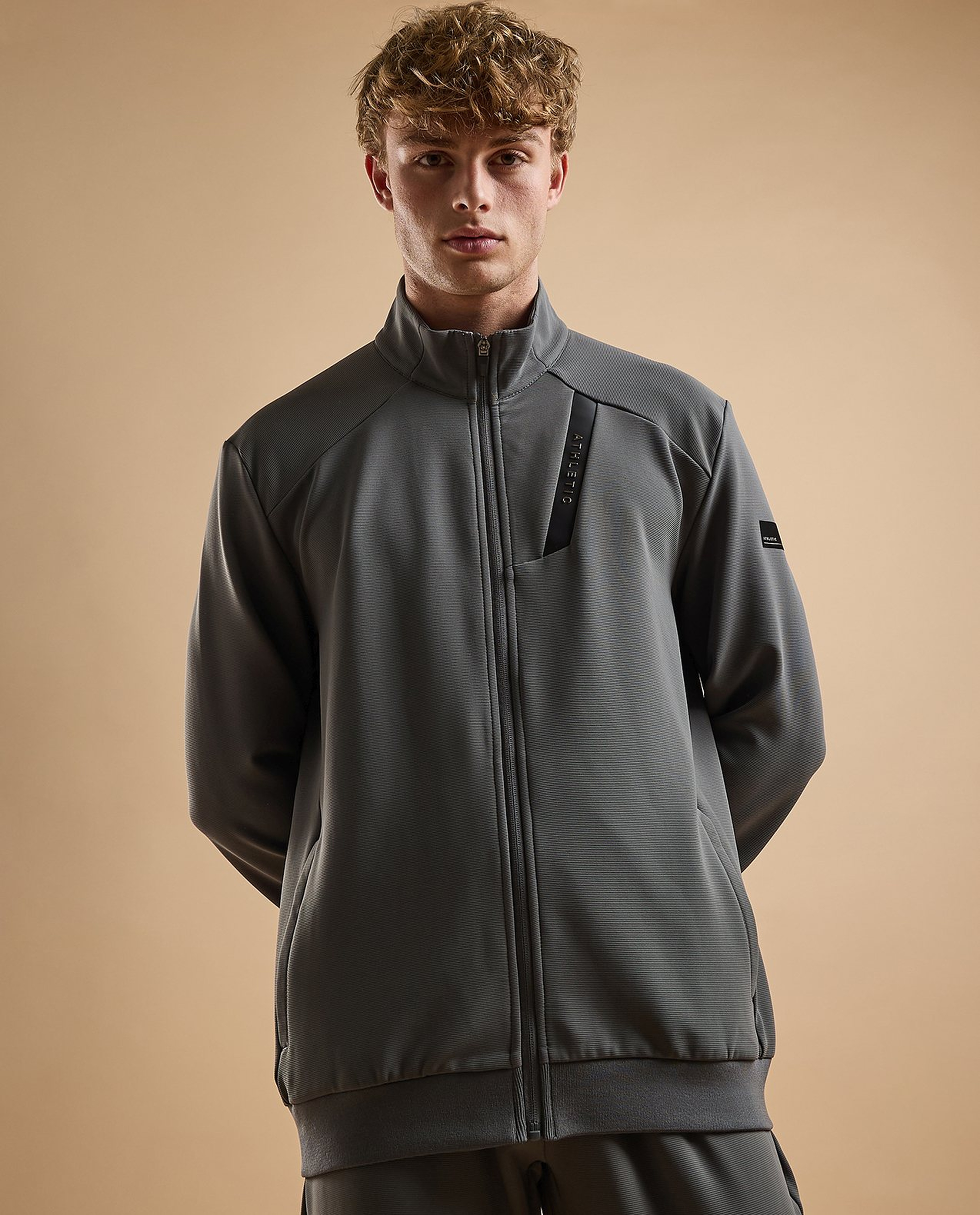 Solid Jacket with Zipper Closure