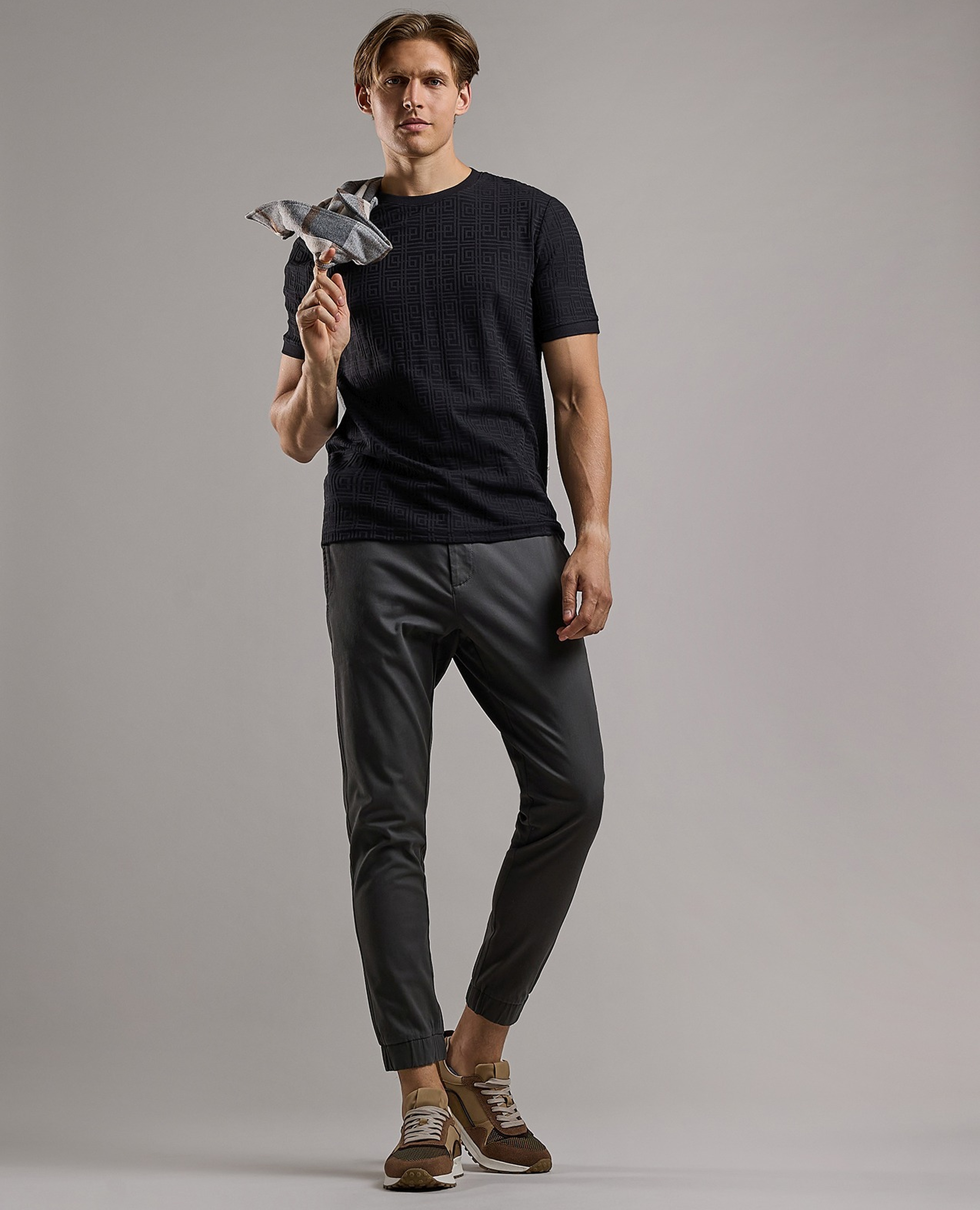 Solid Jogger Pants with Drawstring Waist