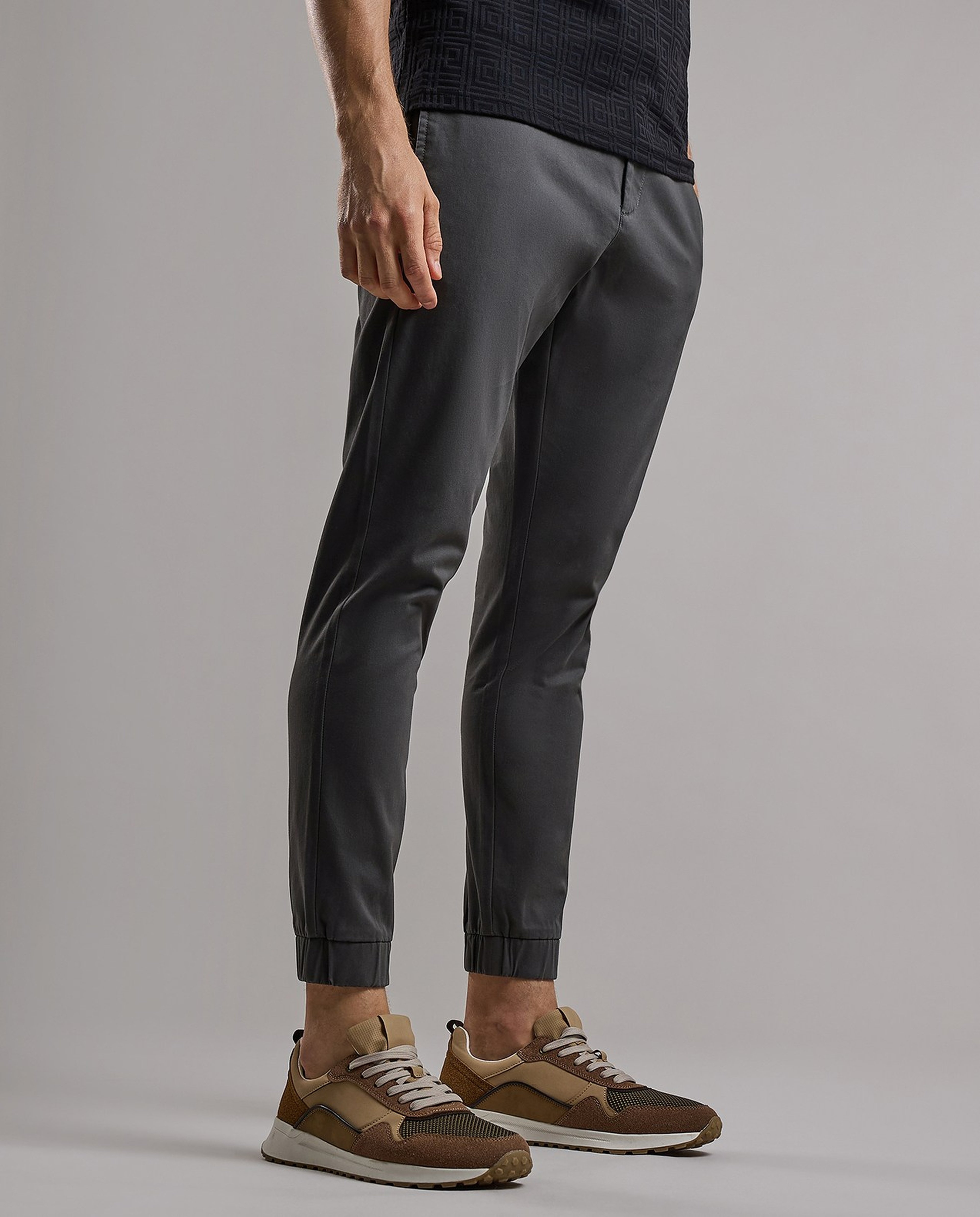 Solid Jogger Pants with Drawstring Waist