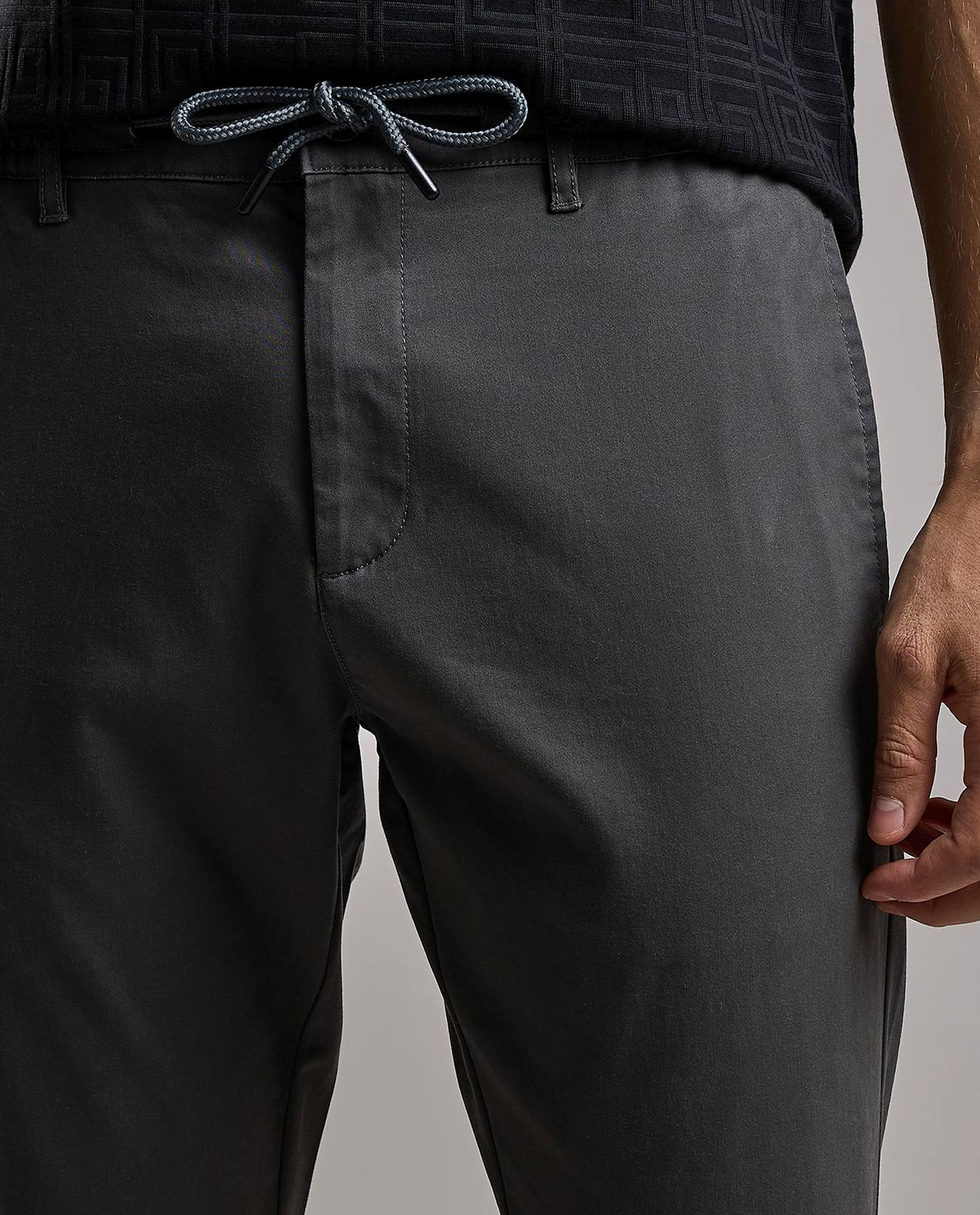 Solid Jogger Pants with Drawstring Waist