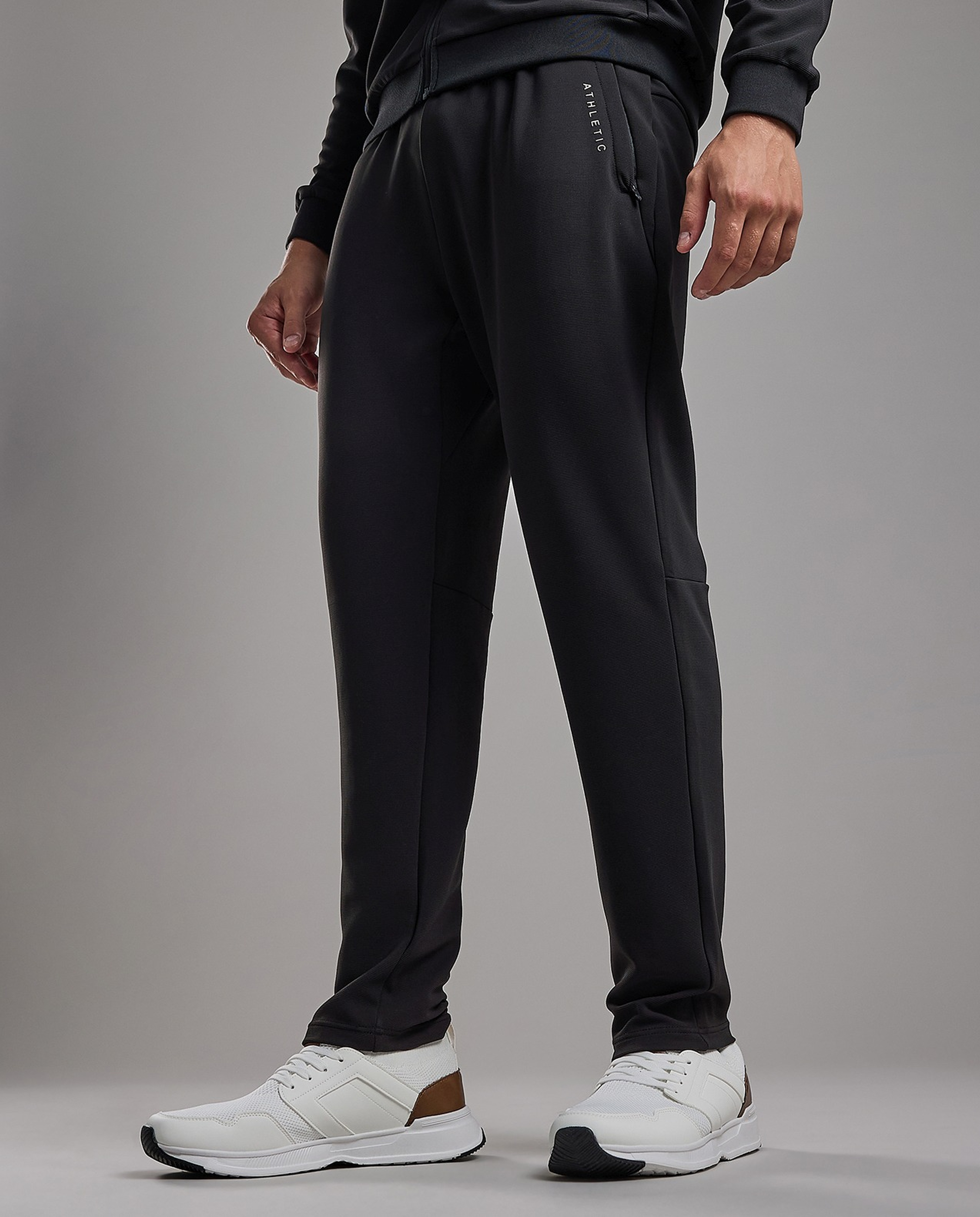 Solid Trackpants with Elastic Waist
