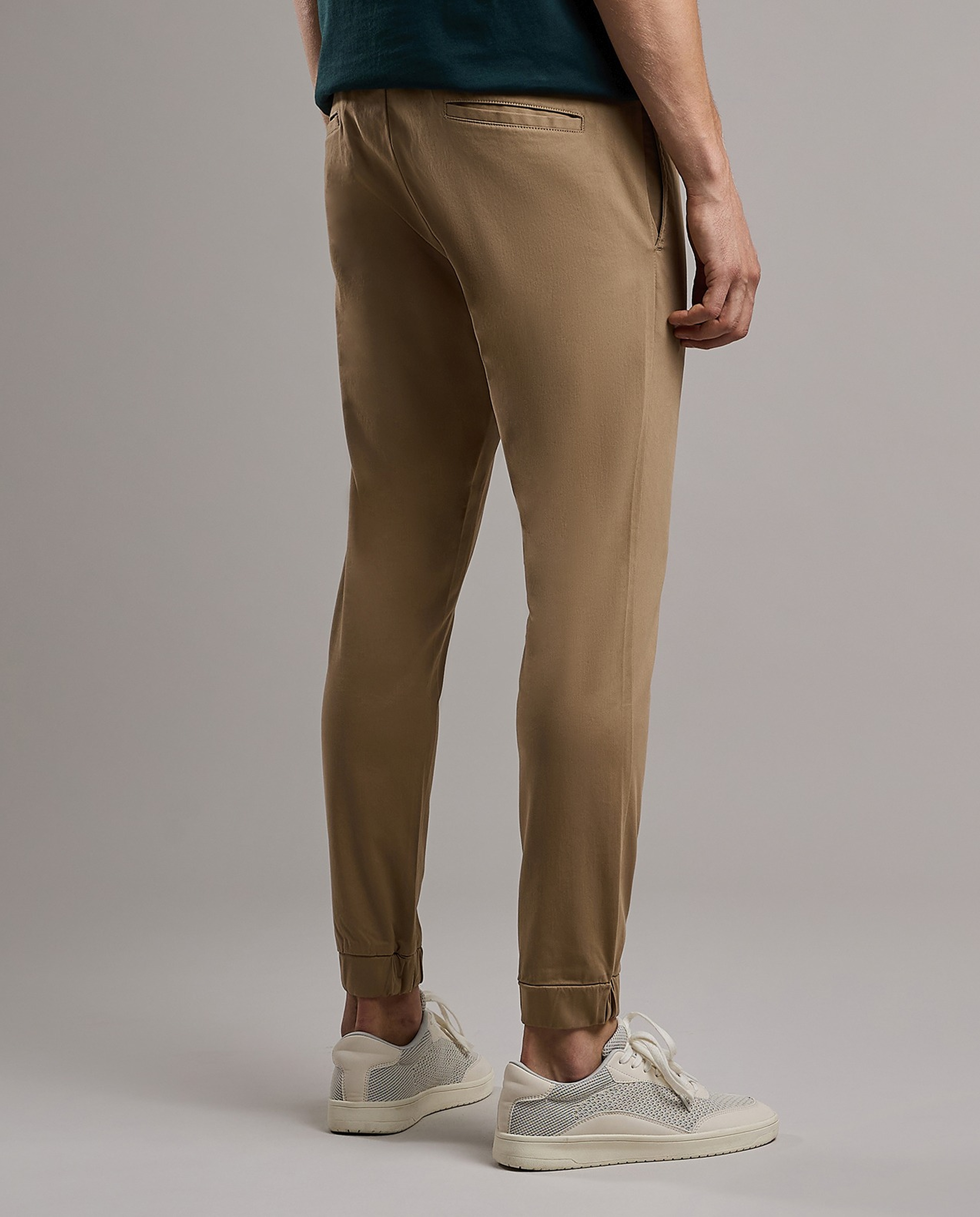 Solid Jogger Pants with Drawstring Waist