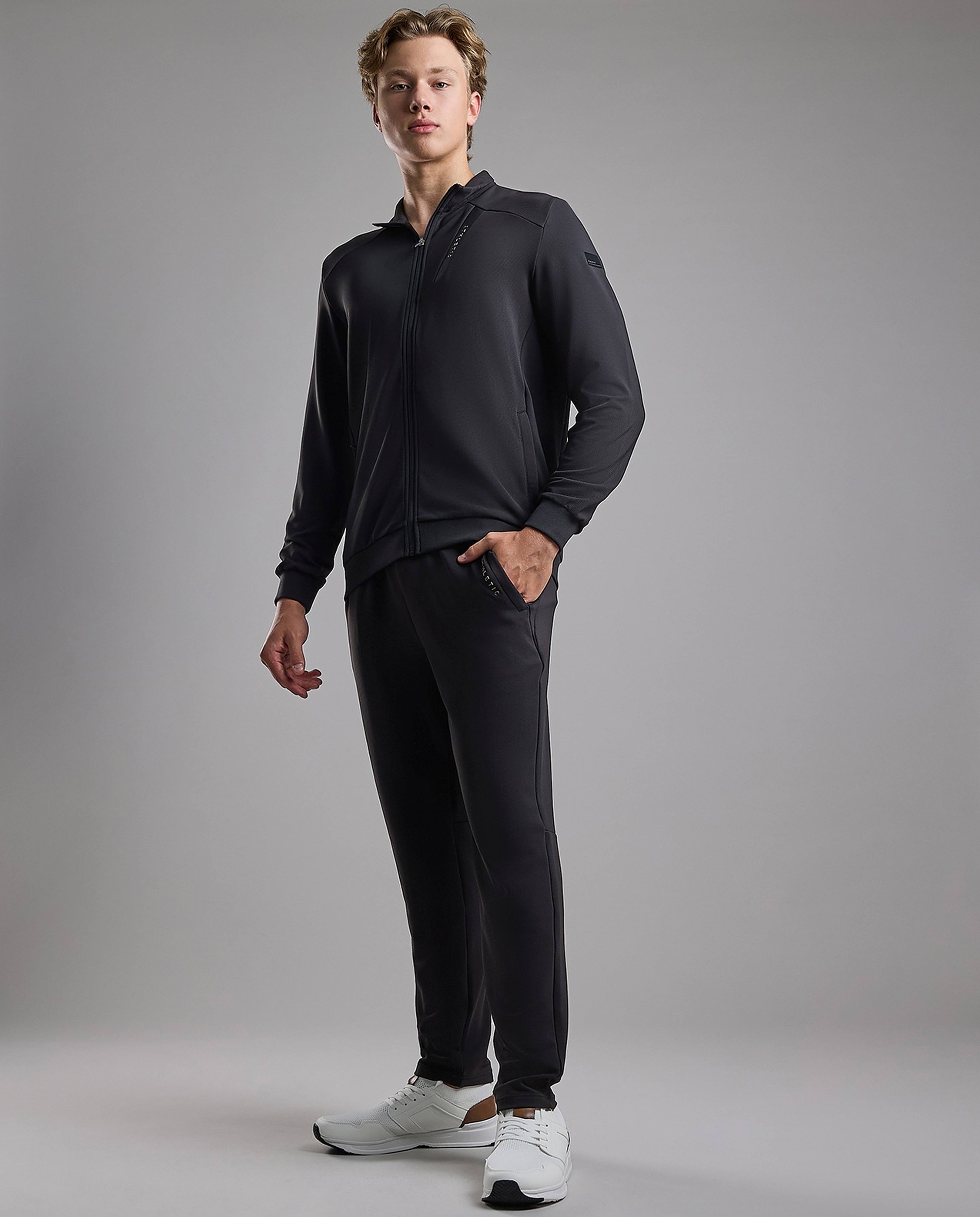 Solid Trackpants with Elastic Waist
