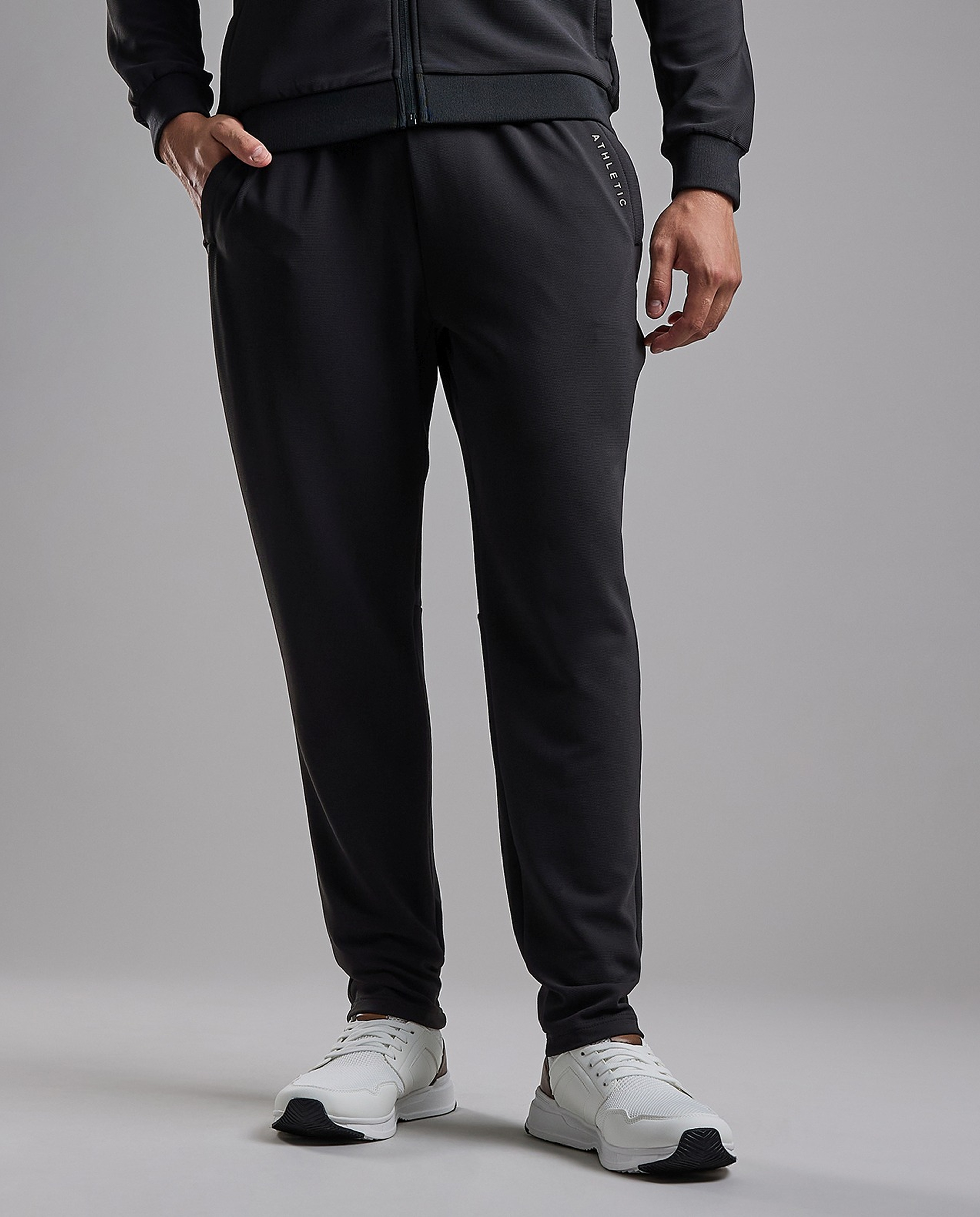 Solid Trackpants with Elastic Waist