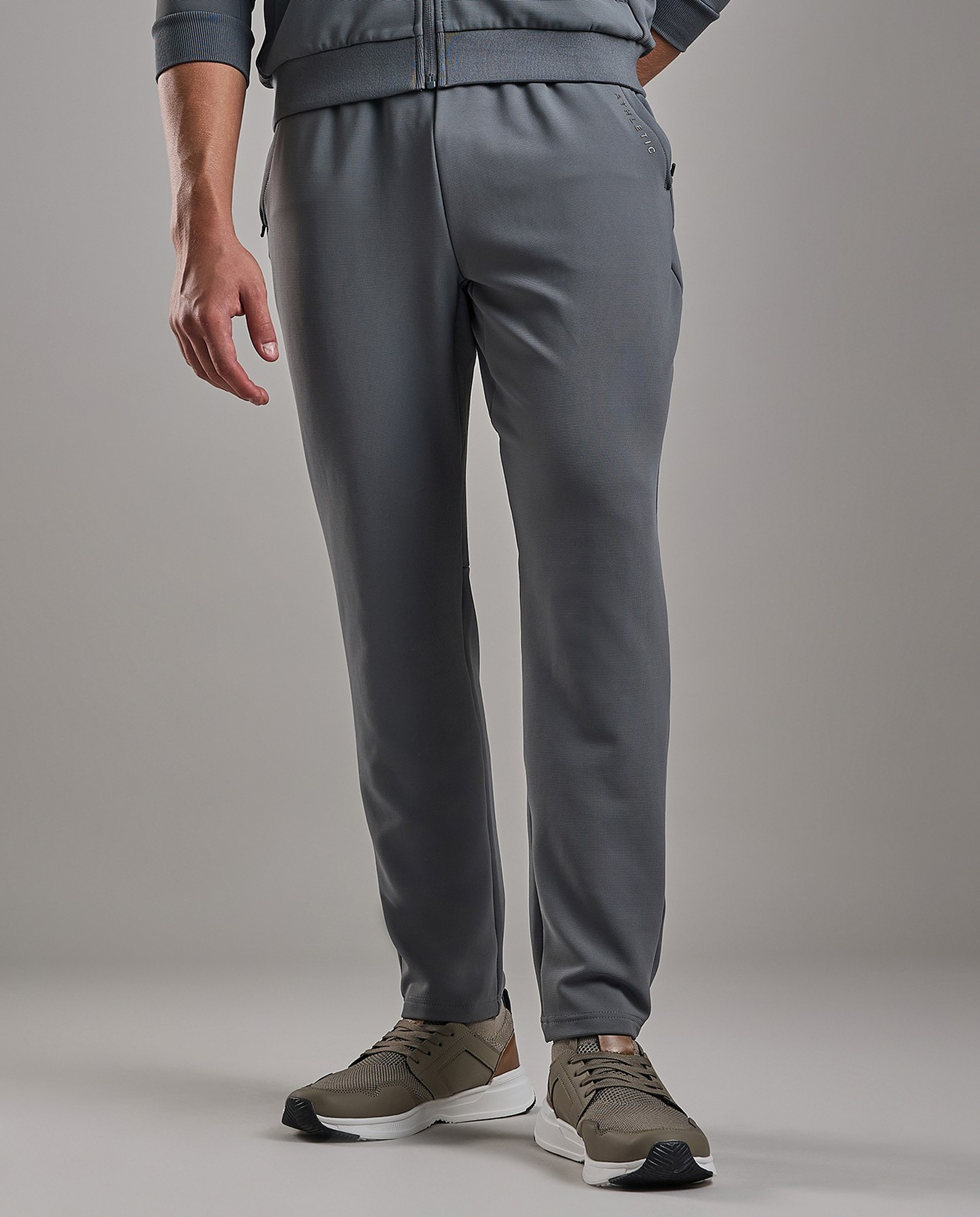 Solid Trackpants with Elastic Waist