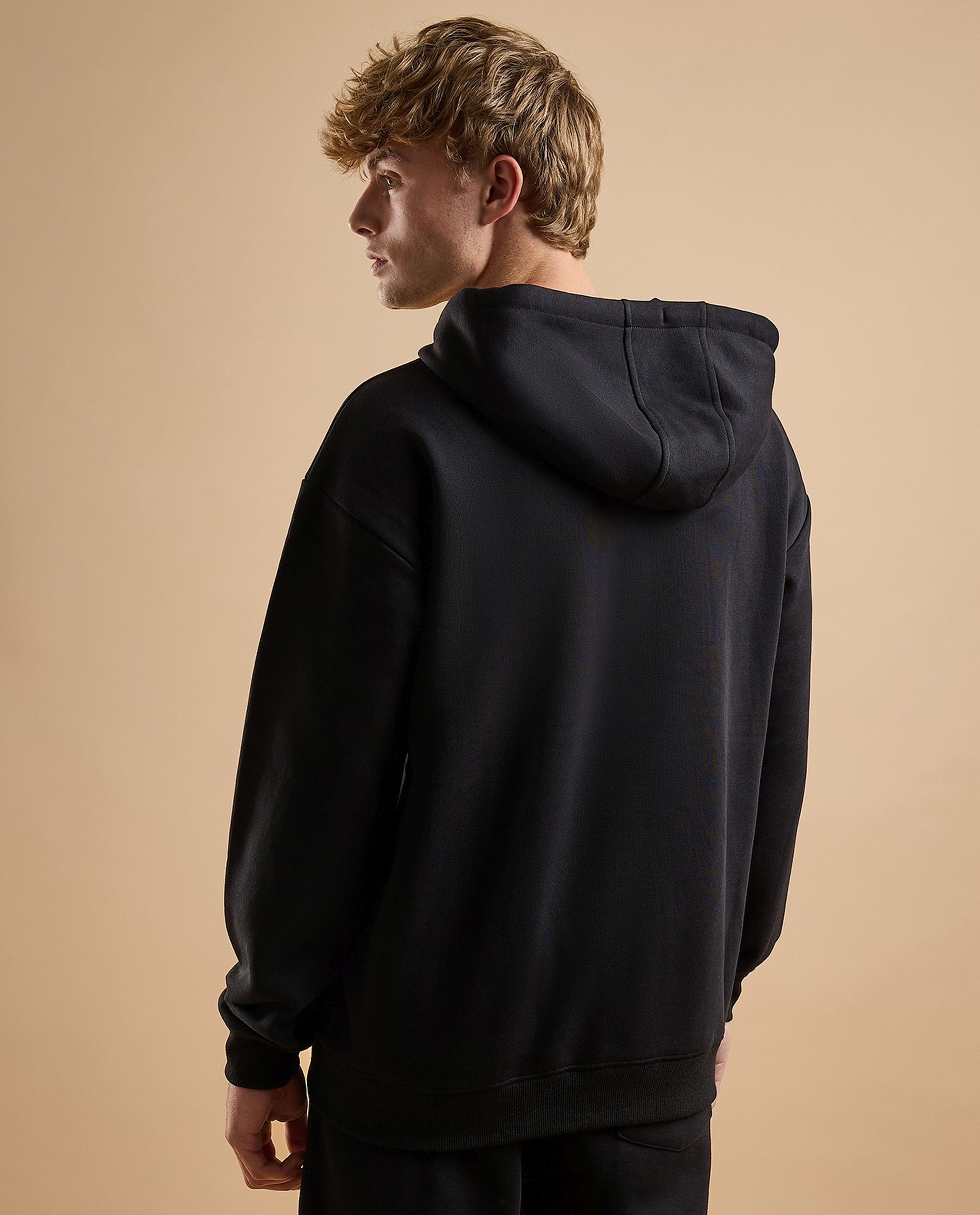 Printed Hooded Jacket with Zipper Closure