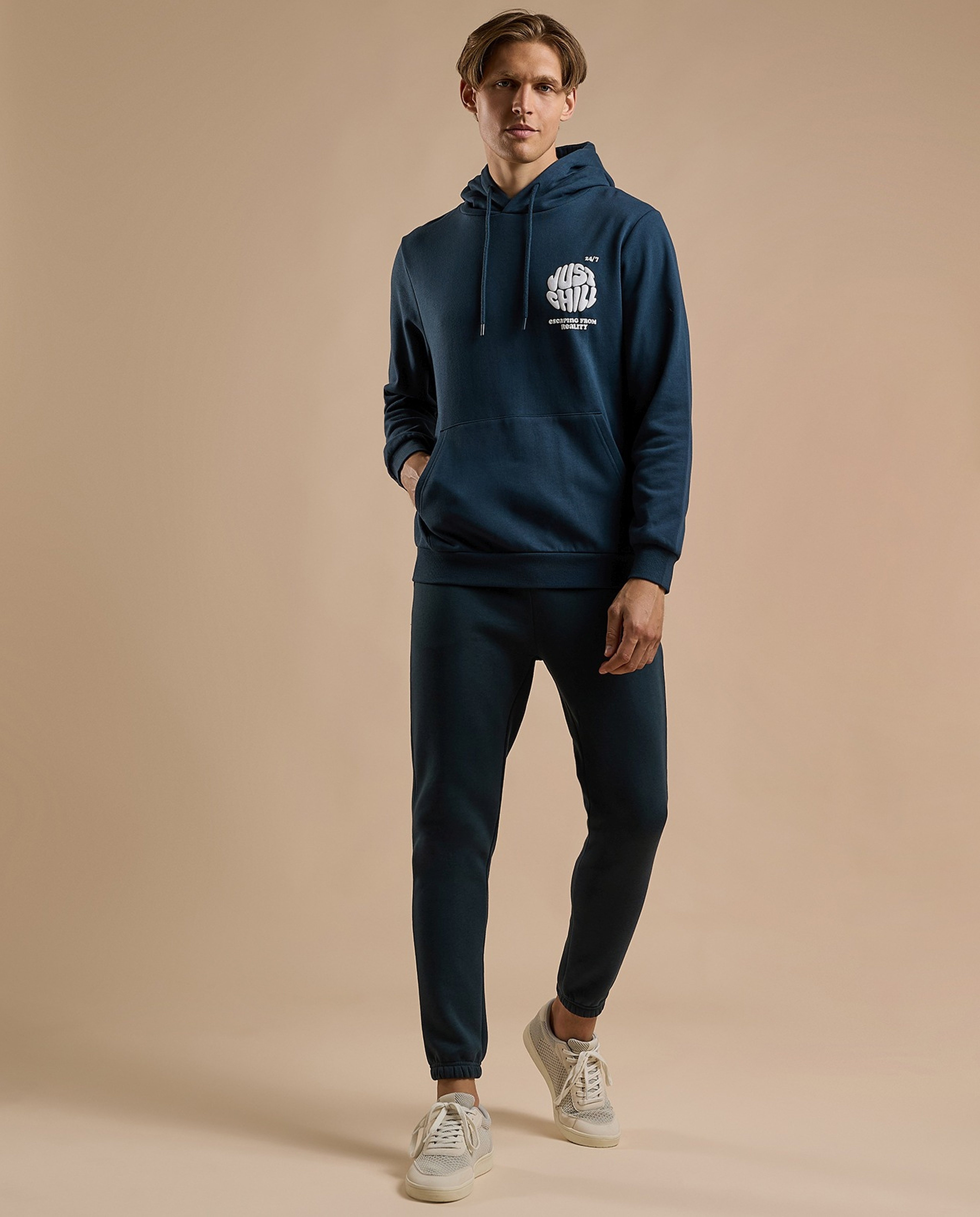 Printed Hoodie with Long Sleeves