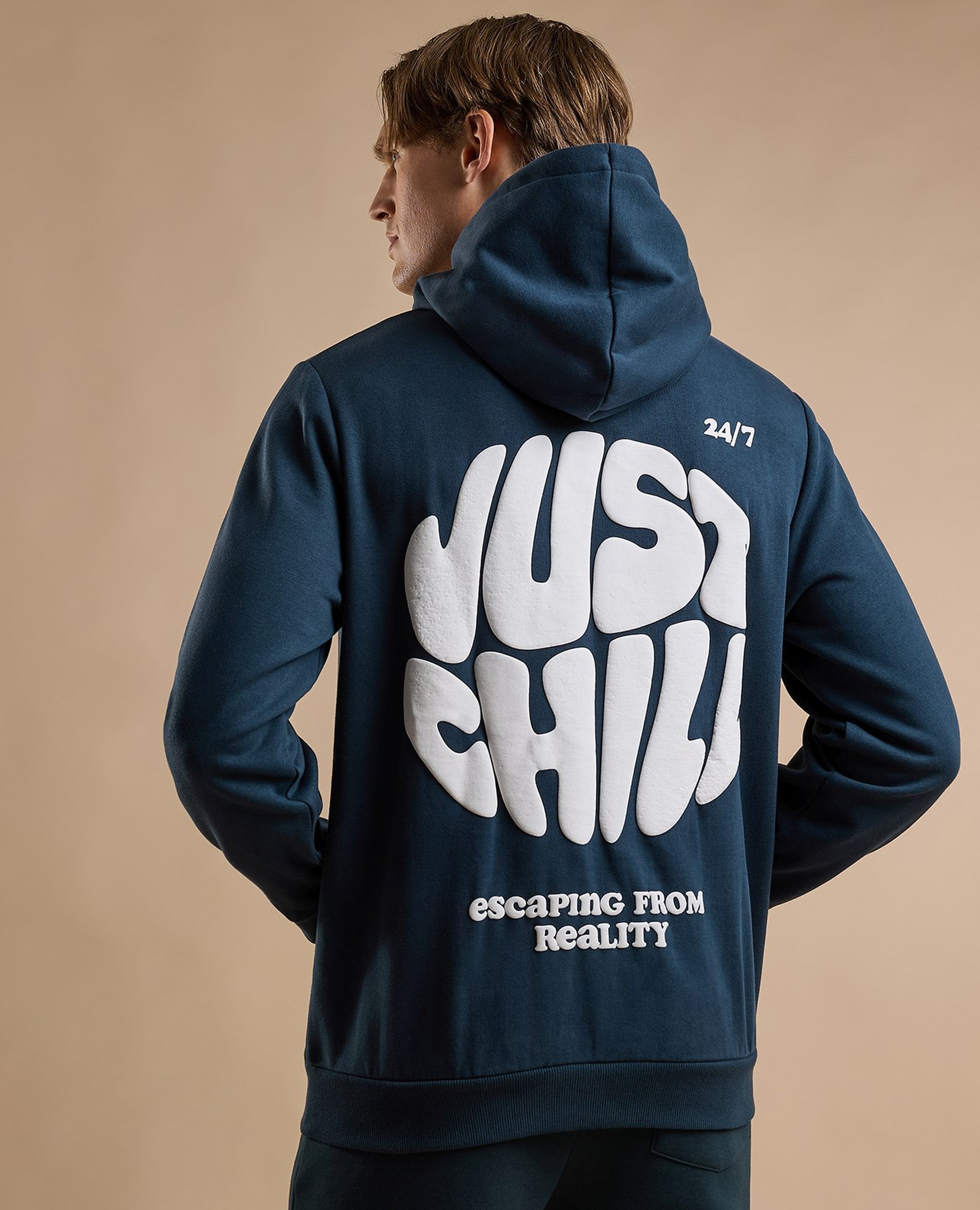Printed Hoodie with Long Sleeves