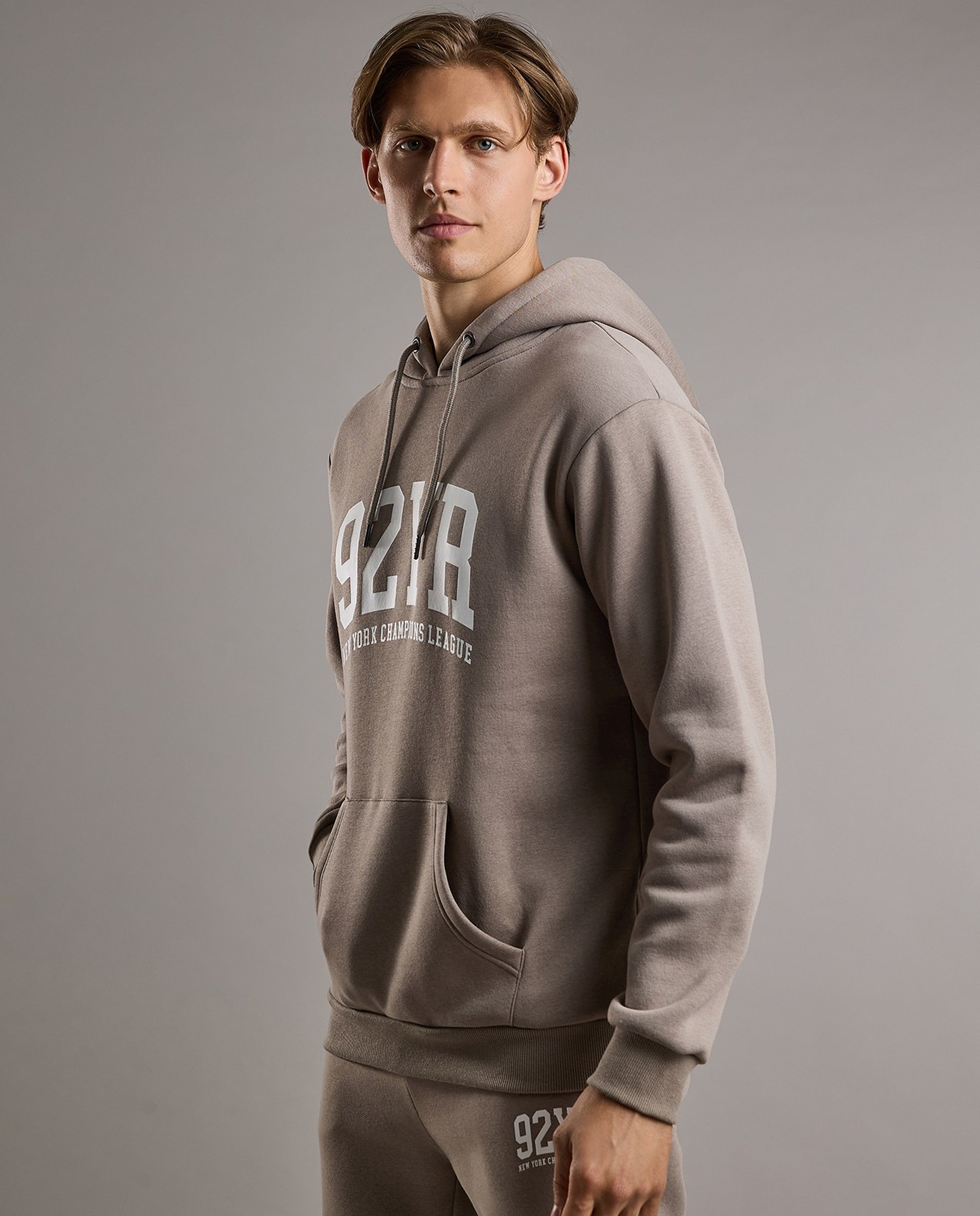 Printed Hoodie with Long Sleeves