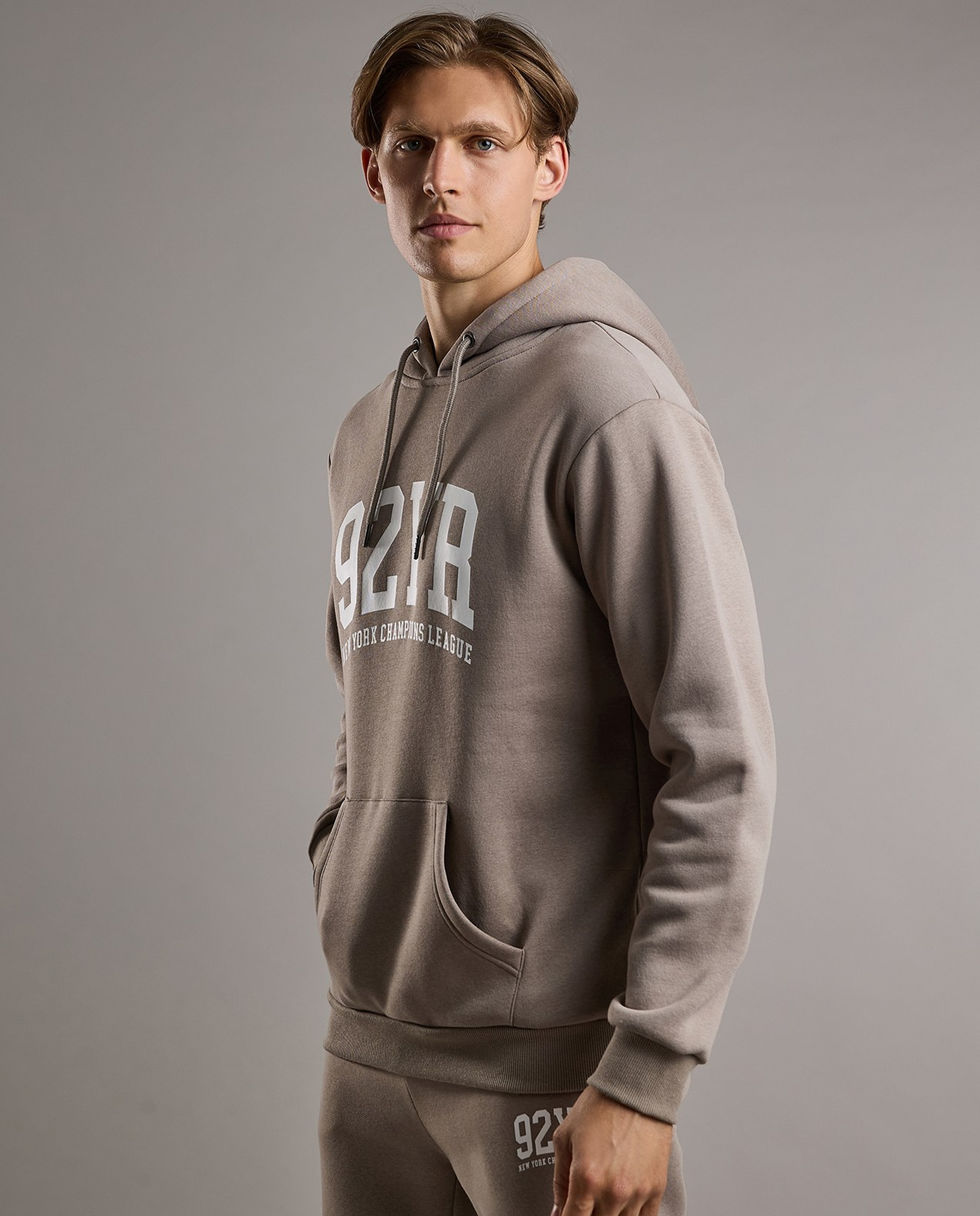 Printed Hoodie with Long Sleeves