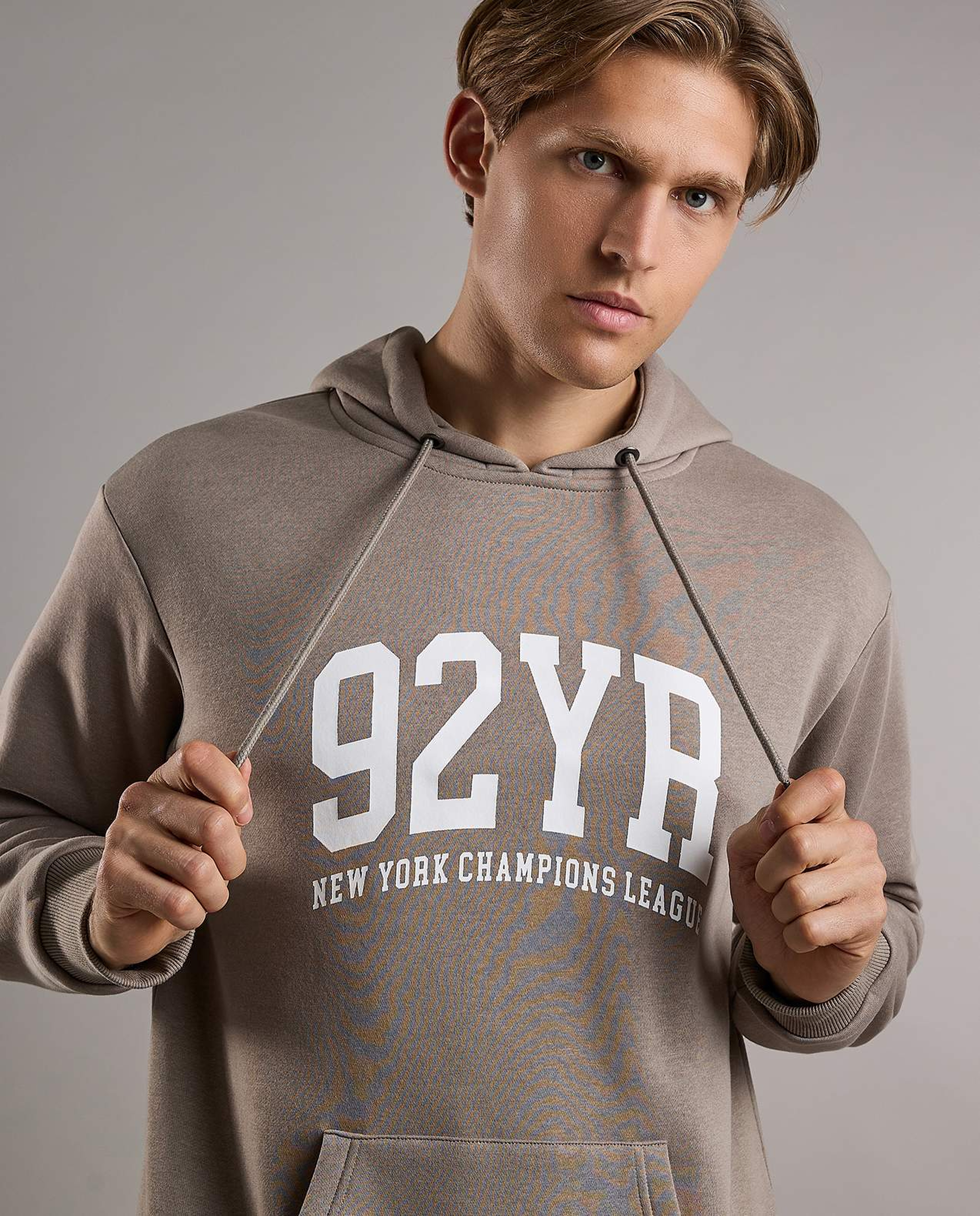 Printed Hoodie with Long Sleeves